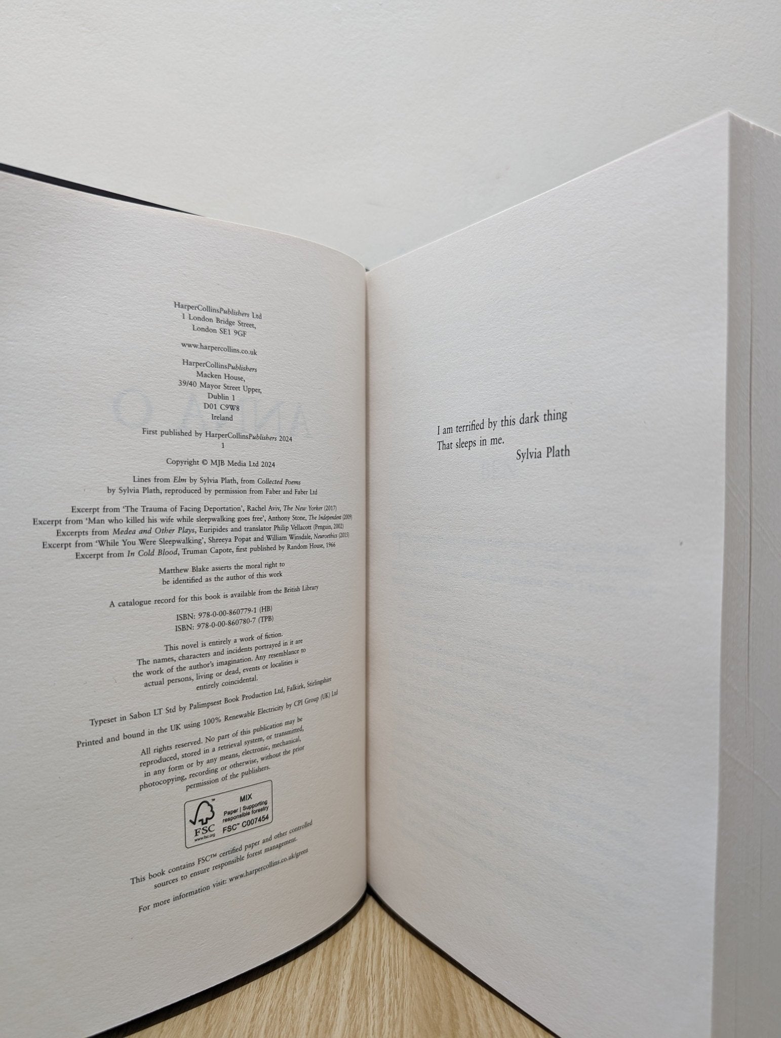 Anna O by Matthew Blake (Signed First Edition) - Fialta Books