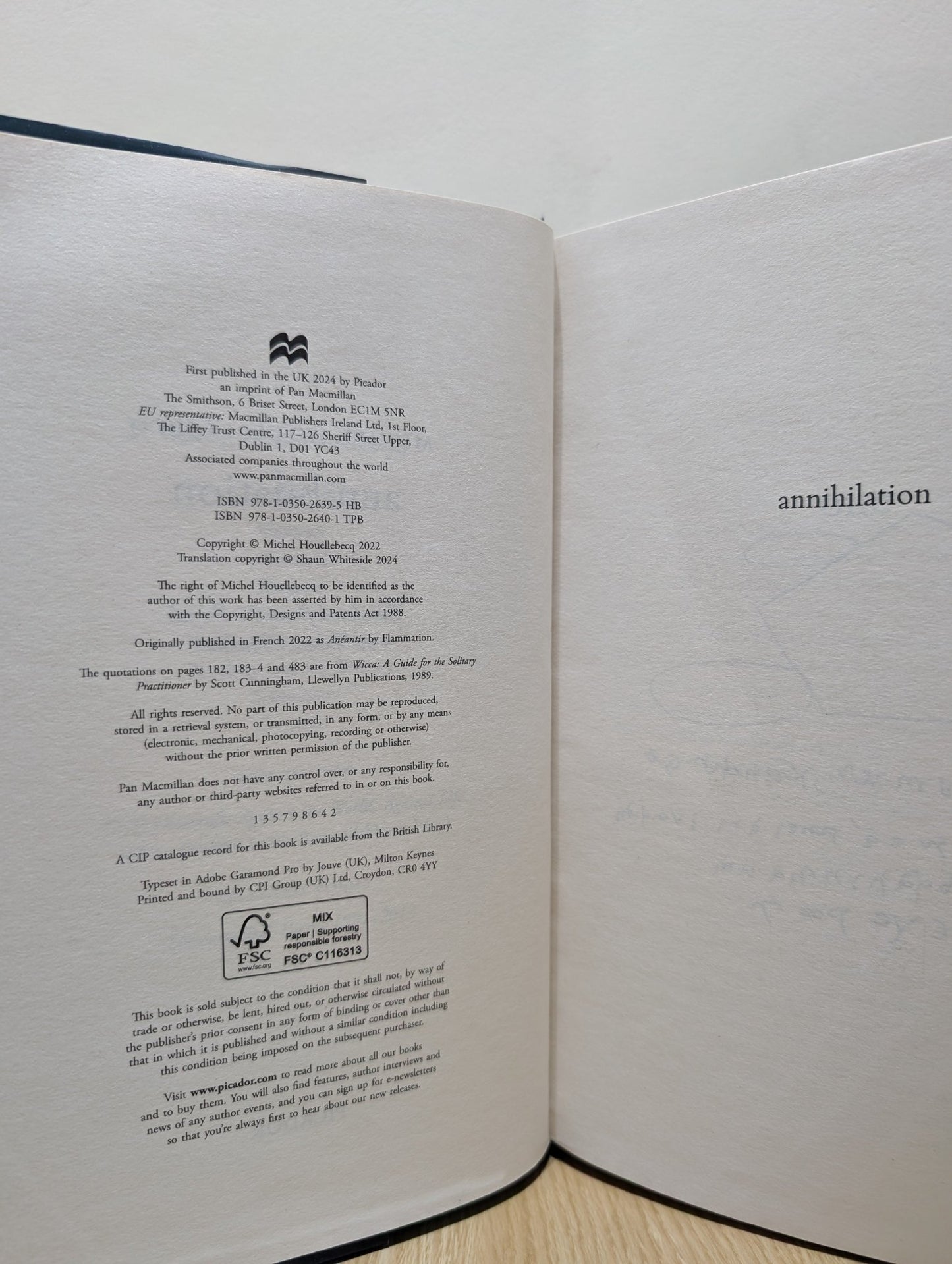 Annihilation by Michel Houellebecq (First Edition) - Fialta Books