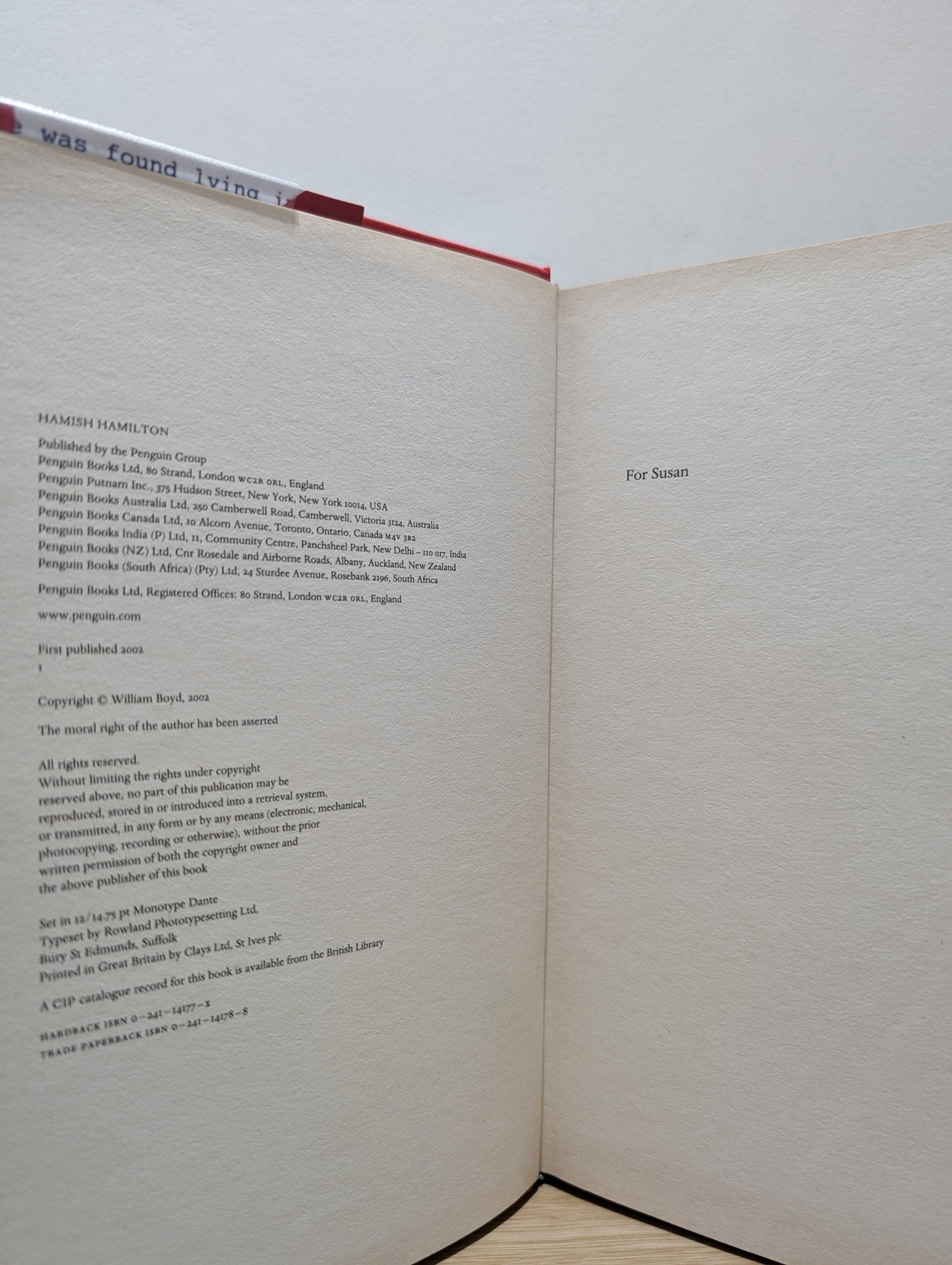 Any human heart by William Boyd (Signed First Edition) - Fialta Books