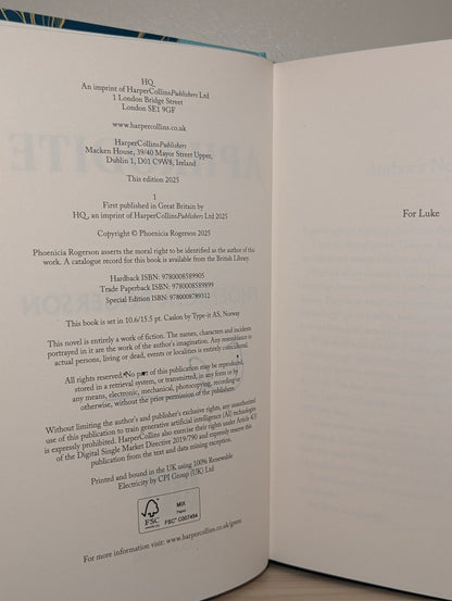 Aphrodite by Phoenicia Rogerson (Signed First Edition with sprayed edges) - Fialta Books