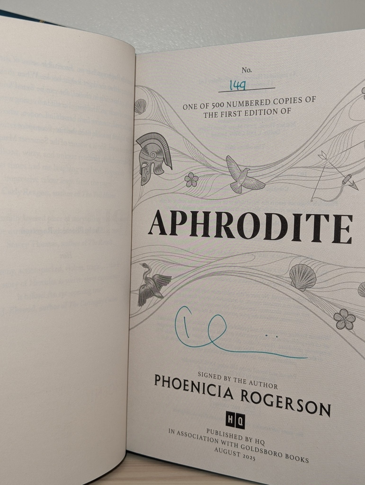 Aphrodite by Phoenicia Rogerson (Signed Numbered First Edition with sprayed edges) - Fialta Books