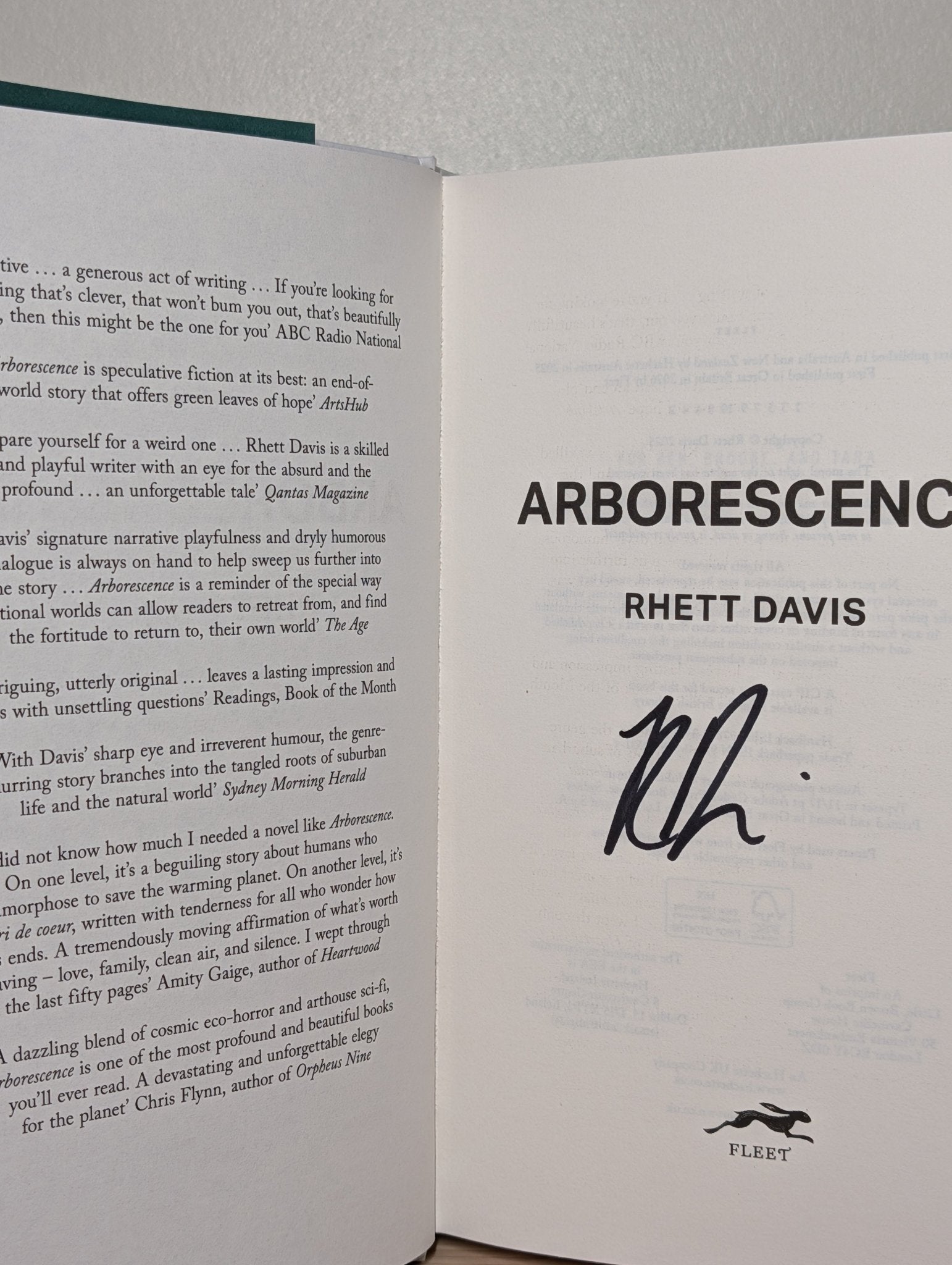 Arborescence by Rhett Davis (Signed First Edition) - Fialta Books