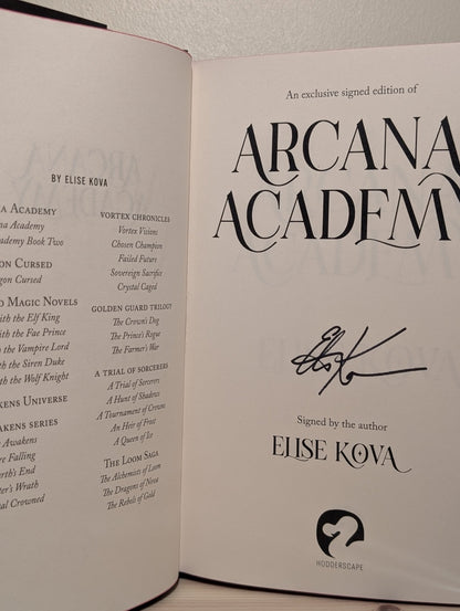 Arcana Academy by Elise Kova (Signed First Edition with sprayed edges) - Fialta Books