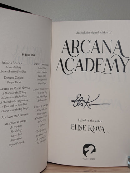 Arcana Academy; Prince of Swords by Elise Kova (Signed Set with sprayed edges) - Fialta Books