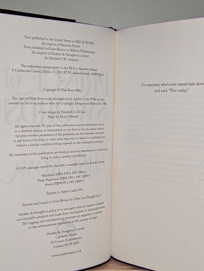 Arcana Academy; Prince of Swords by Elise Kova (Signed Set with sprayed edges) - Fialta Books