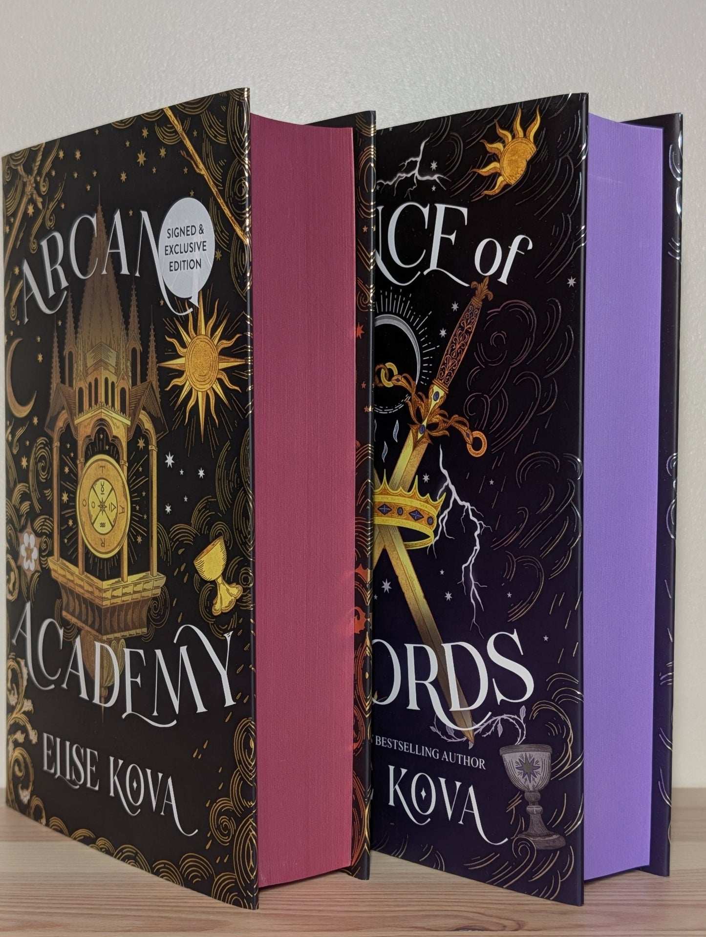 Arcana Academy; Prince of Swords by Elise Kova (Signed Set with sprayed edges) - Fialta Books
