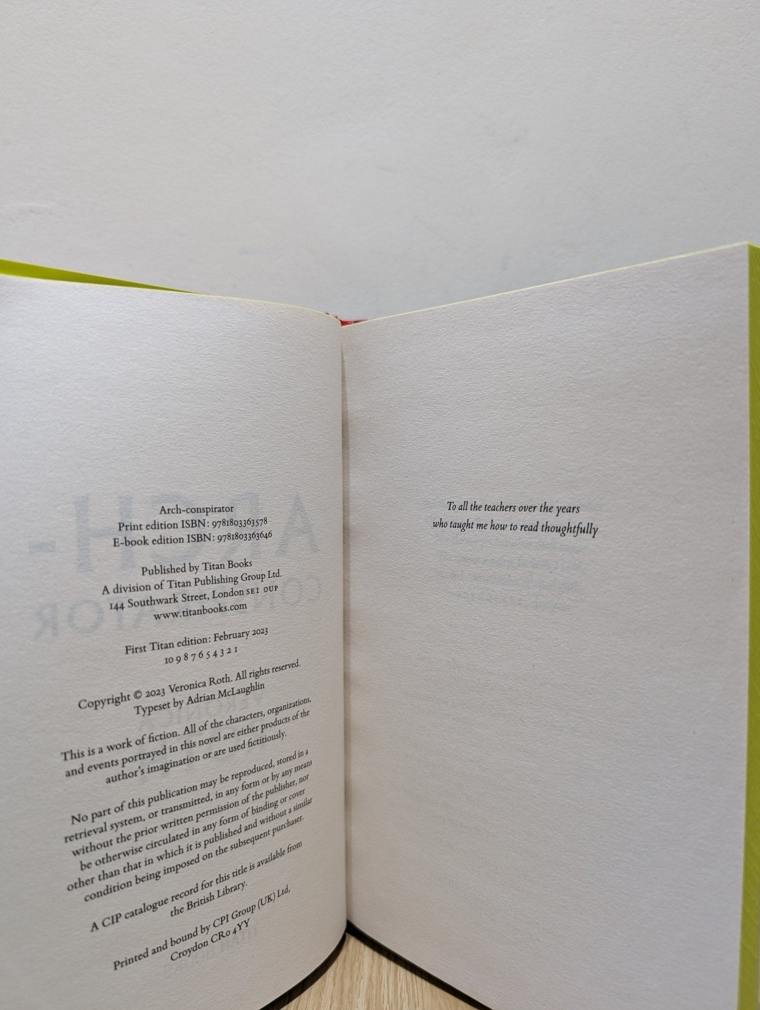 Arch - conspirator by Veronica Roth (Signed First Edition) - Fialta Books