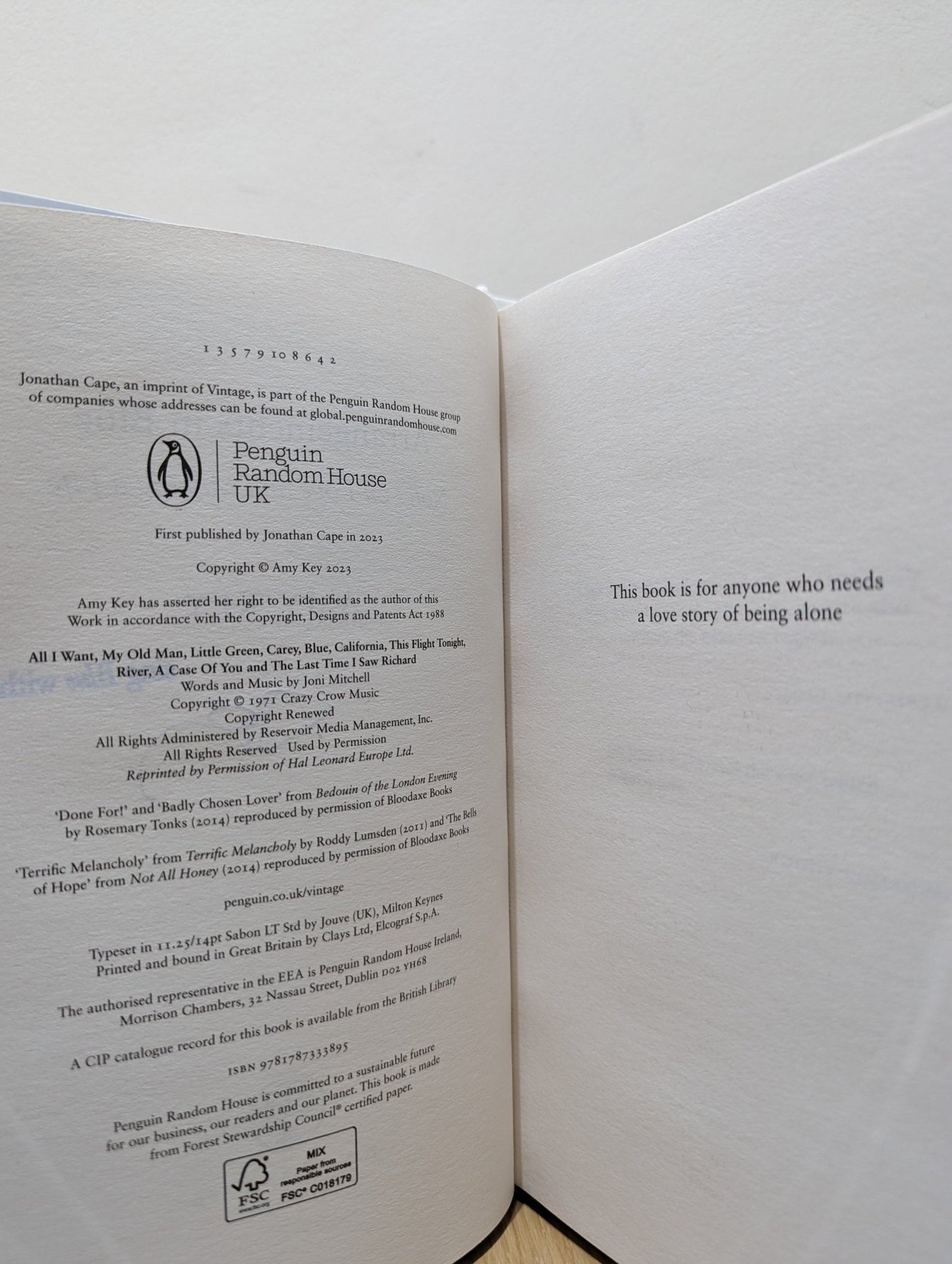 Arrangements in Blue: Notes on Love and Making a Life by Amy Key (Signed First Edition) - Fialta Books