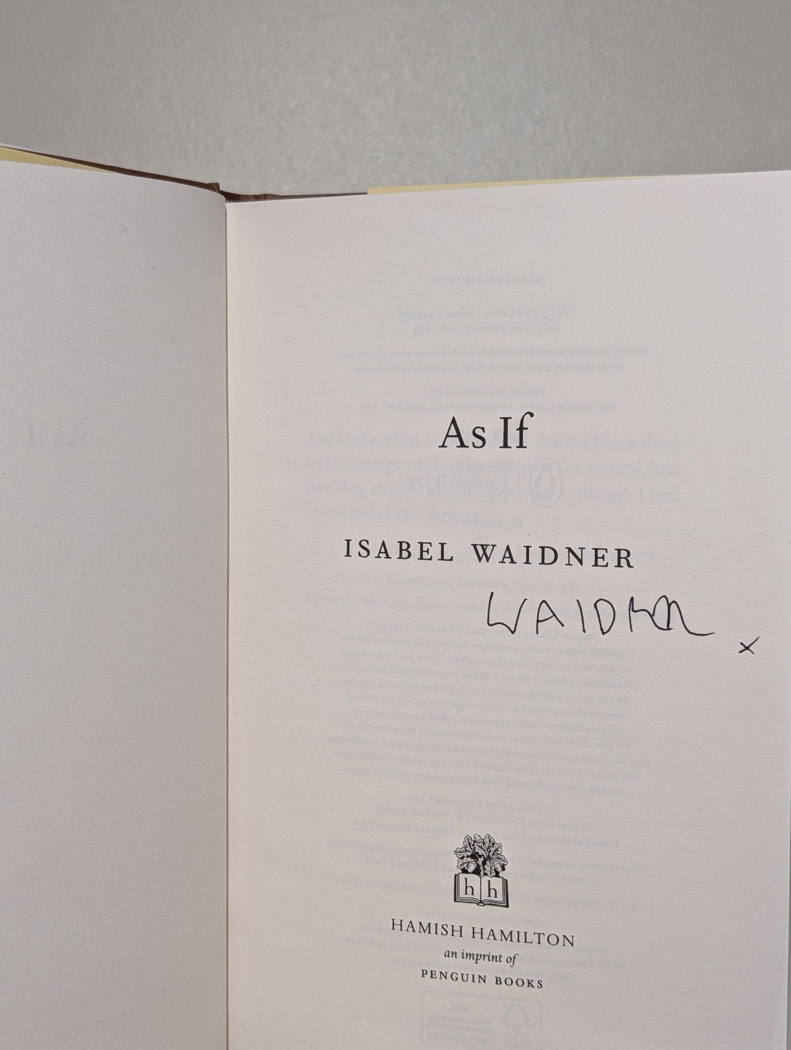 As If by Isabel Waidner (Signed First Edition) - Fialta Books