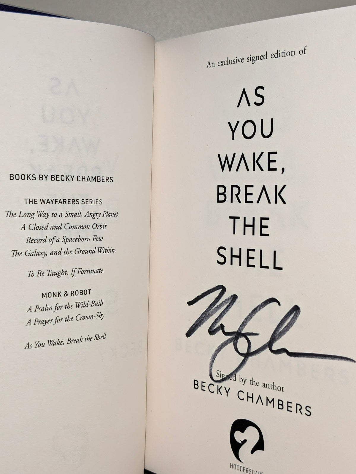 As You Wake, Break the Shell by Becky Chambers (Signed First Edition with sprayed edges) - Fialta Books