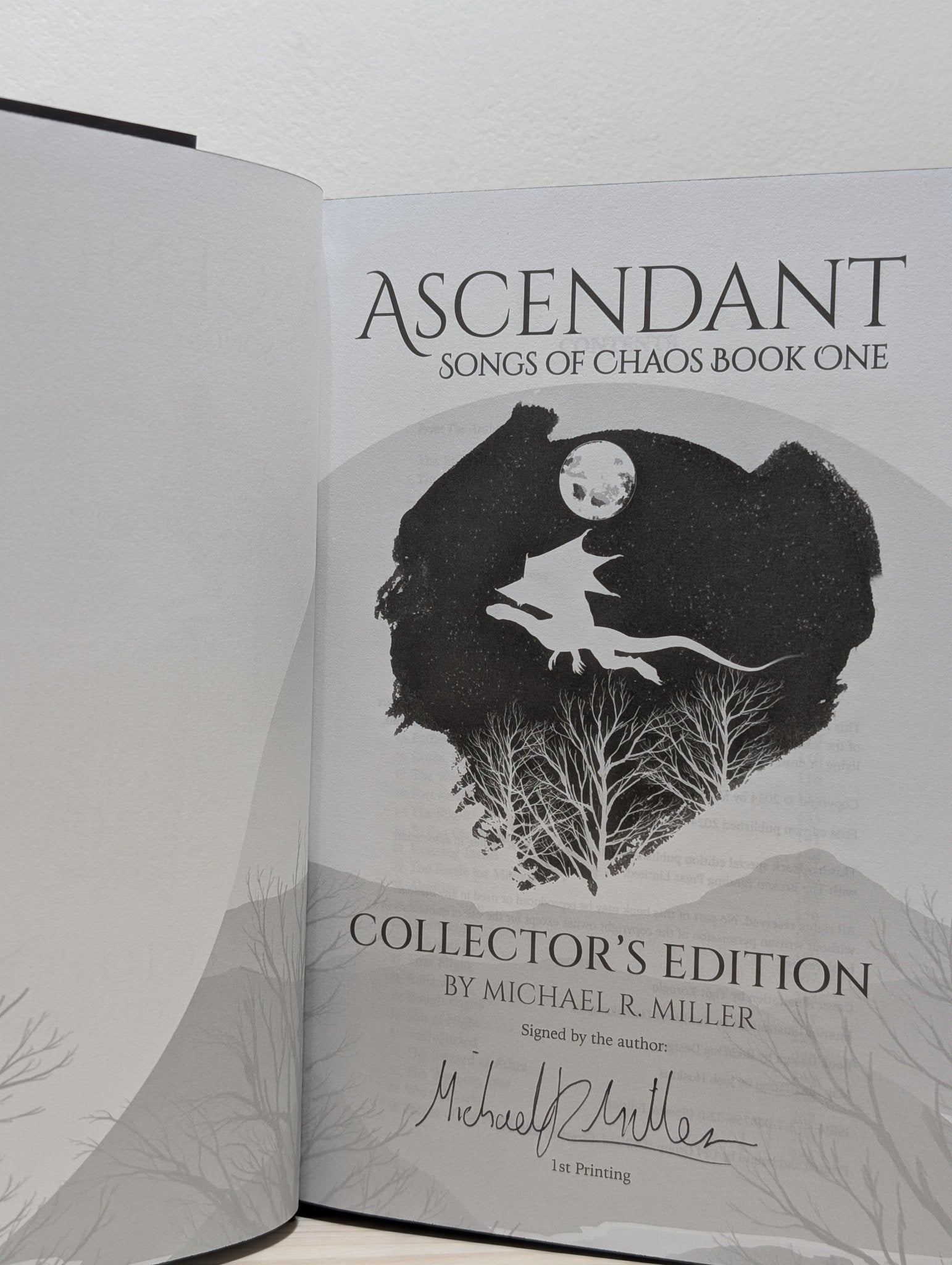 Ascendant: Songs of Chaos Book One by Michael R. Miller (Signed Special Edition with sprayed edges) - Fialta Books
