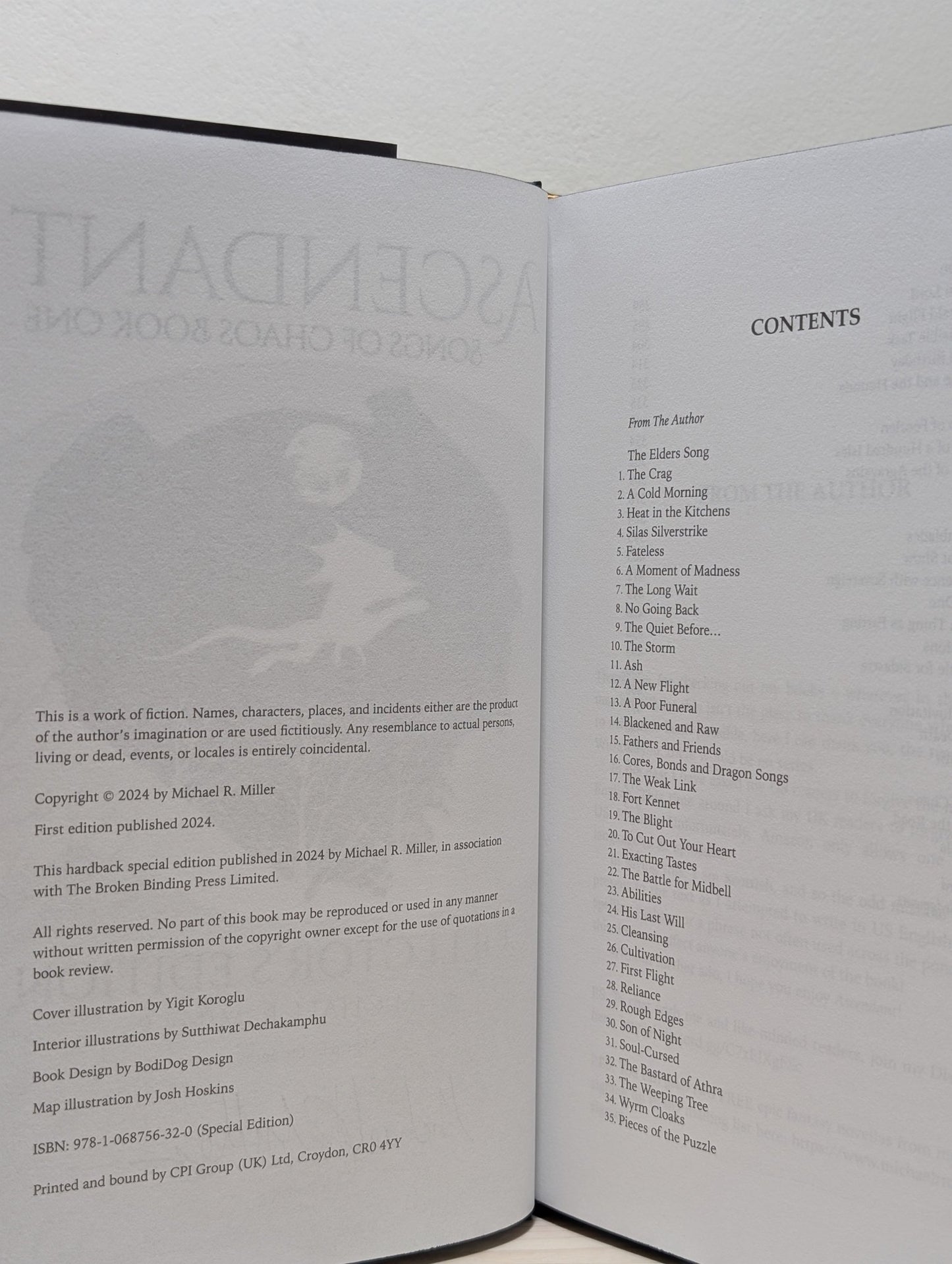 Ascendant: Songs of Chaos Book One by Michael R. Miller (Signed Special Edition with sprayed edges) - Fialta Books