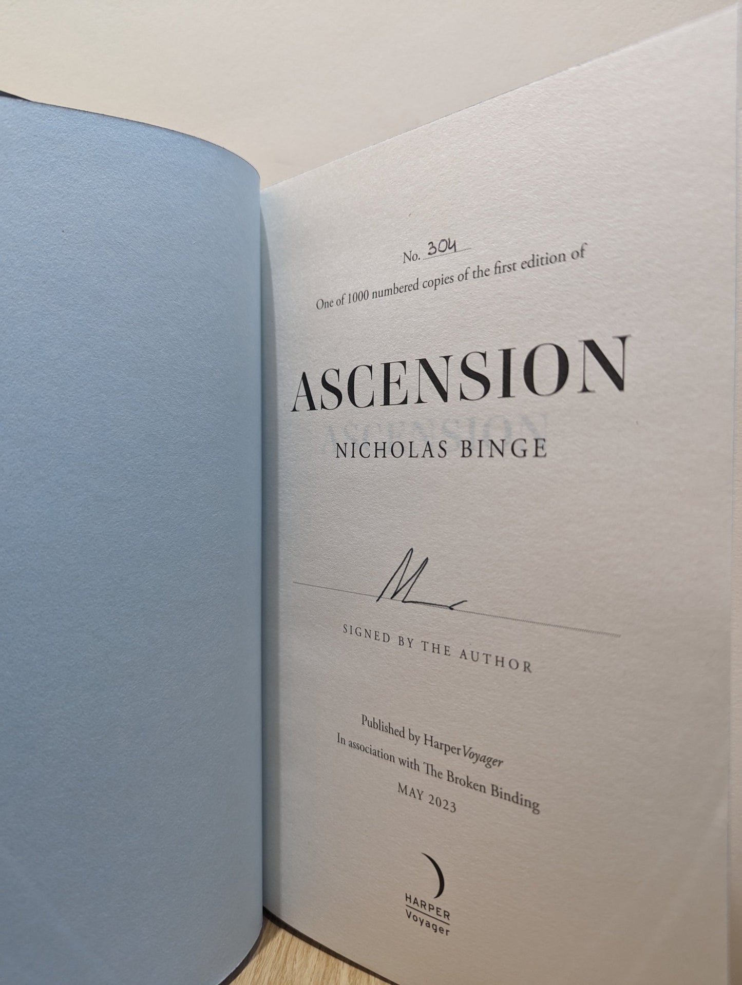 Ascension by Nicholas Binge (Signed First Edition with sprayed edges) - Fialta Books
