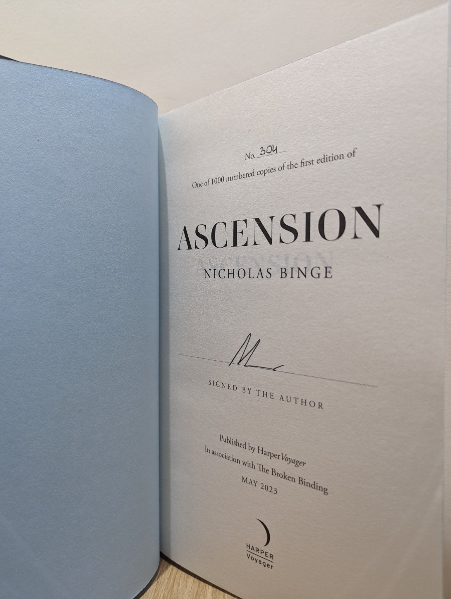 Ascension by Nicholas Binge (Signed First Edition with sprayed edges) - Fialta Books