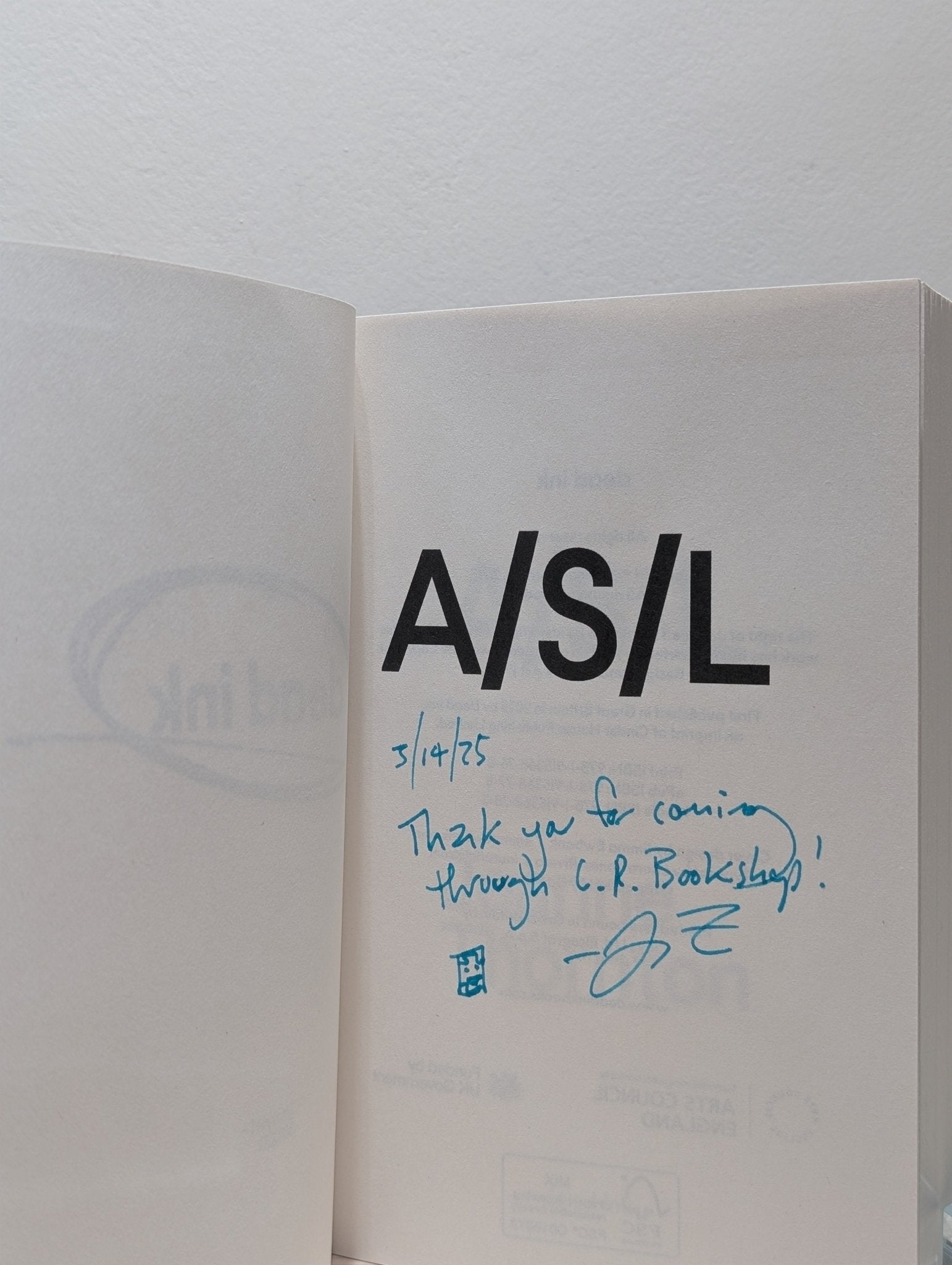 A/S/L by Jeanne Thornton (Signed First Edition) - Fialta Books