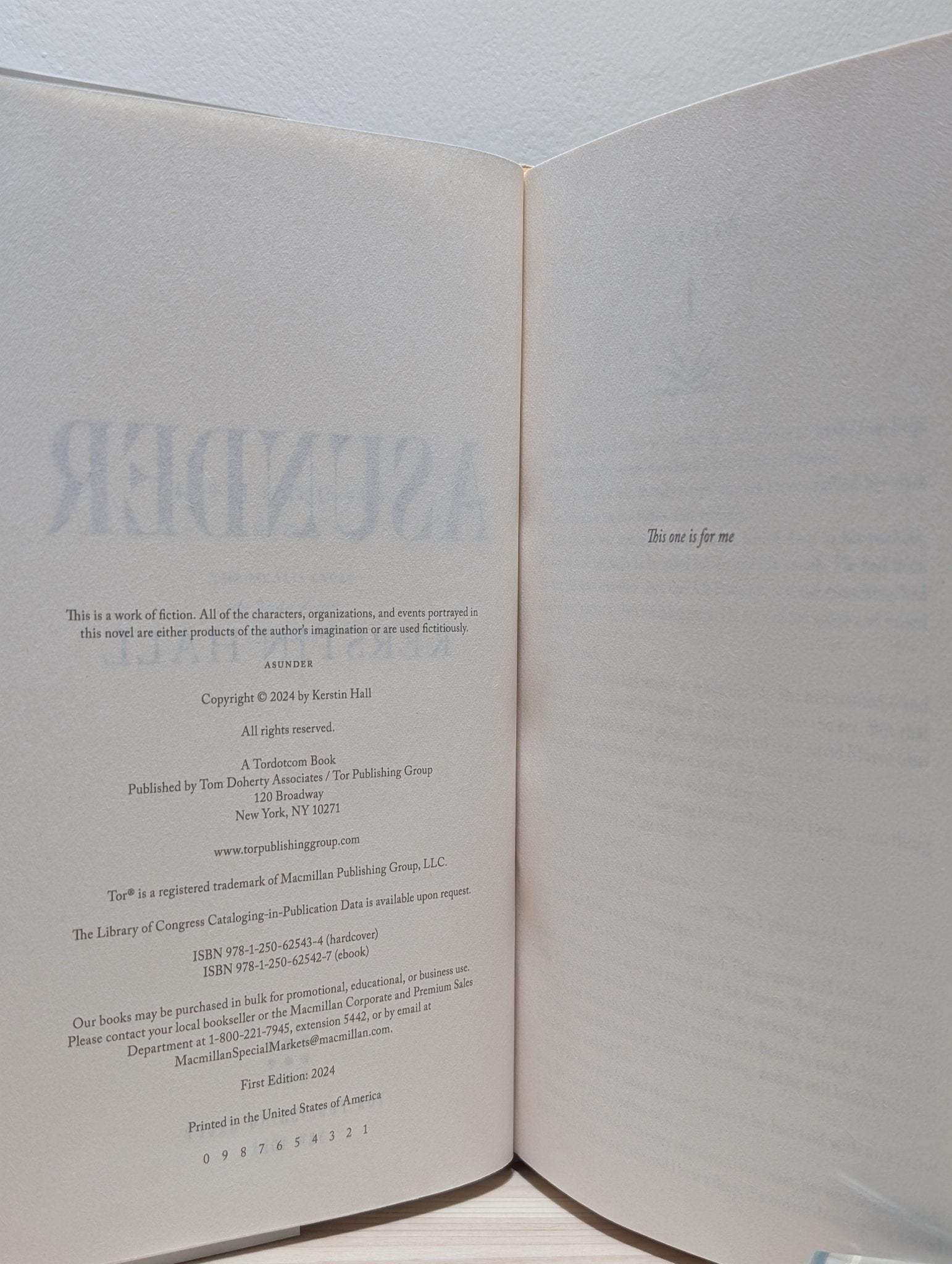 Asunder by Kerstin Hall - Fialta Books