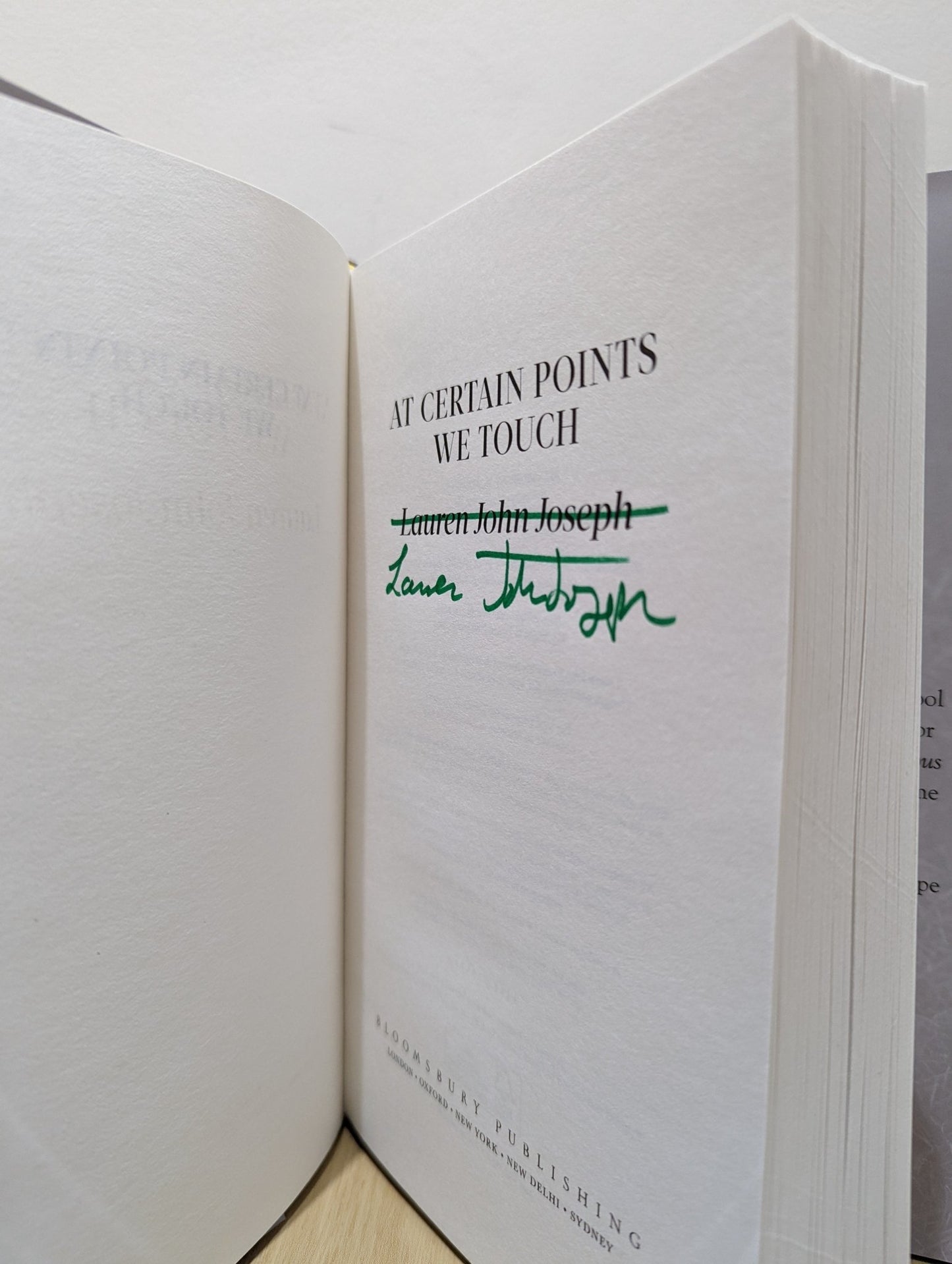 At Certain Points We Touch by Lauren John Joseph (Signed First Edition) - Fialta Books