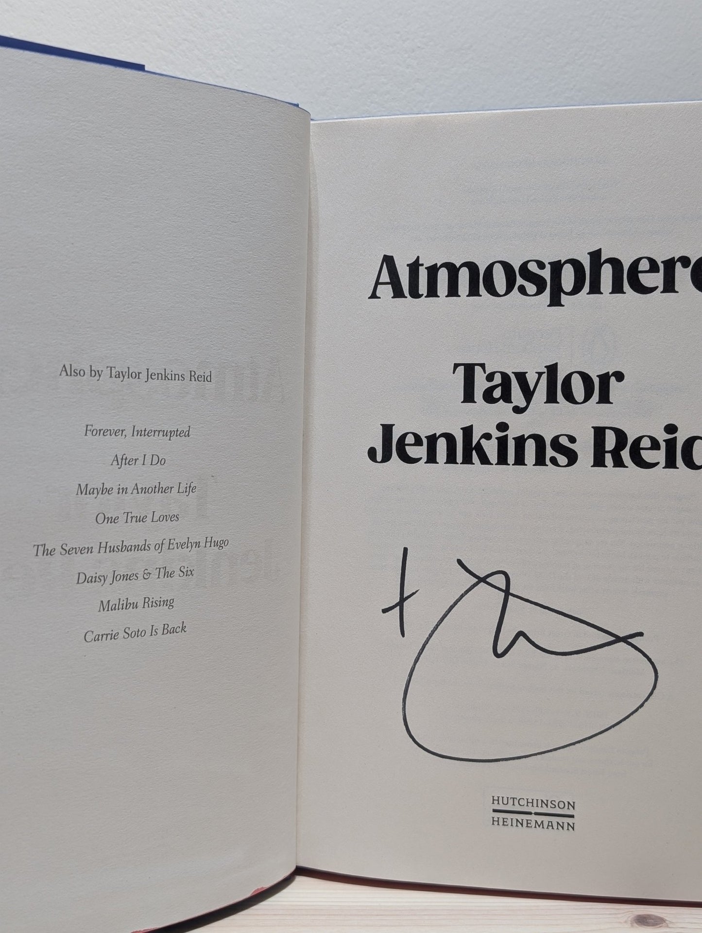 Atmosphere by Taylor Jenkins Reid (Signed First Edition) - Fialta Books