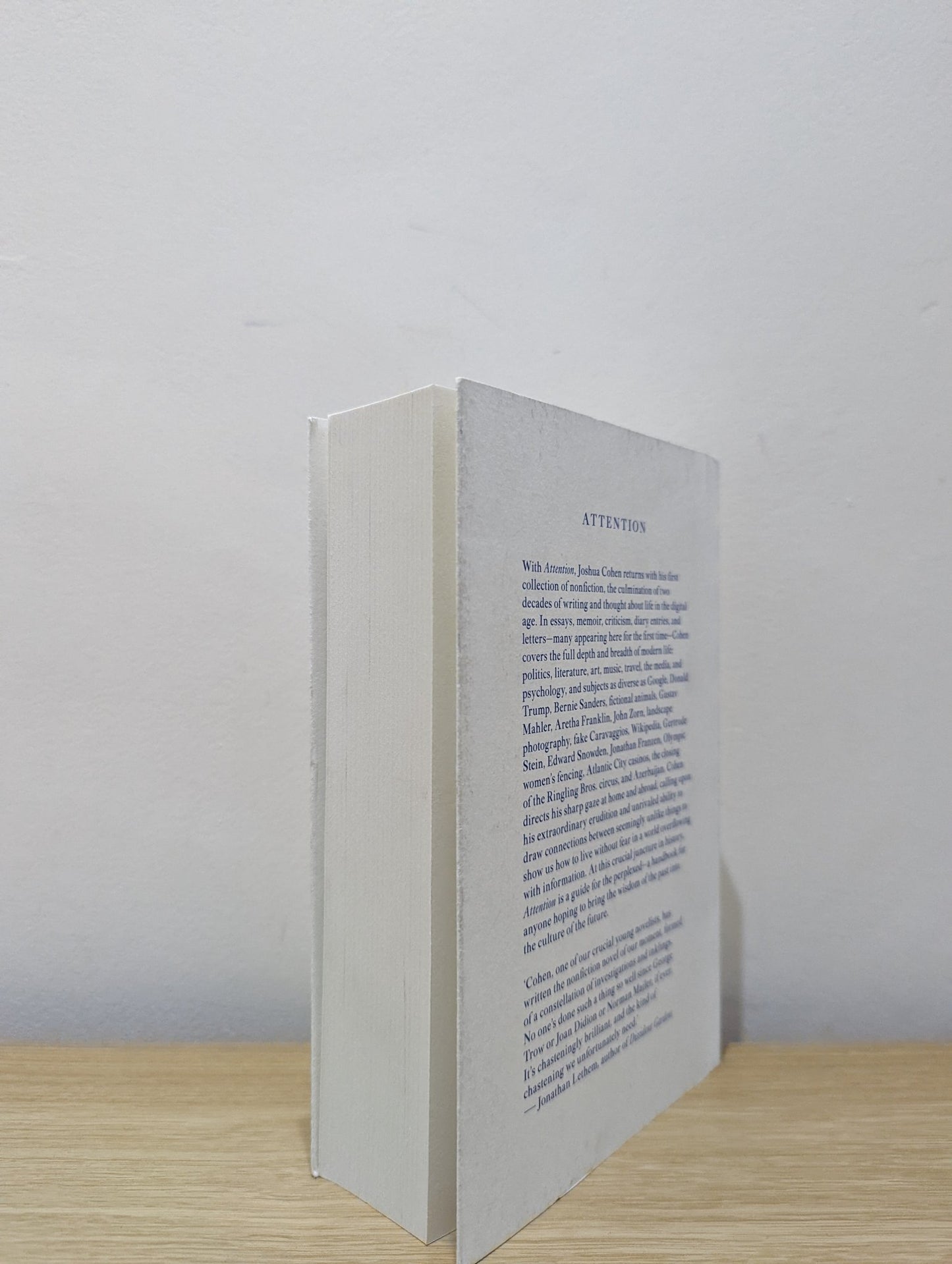 Attention: Dispatches from the Land of Distraction by Joshua Cohen (First Edition) - Fialta Books
