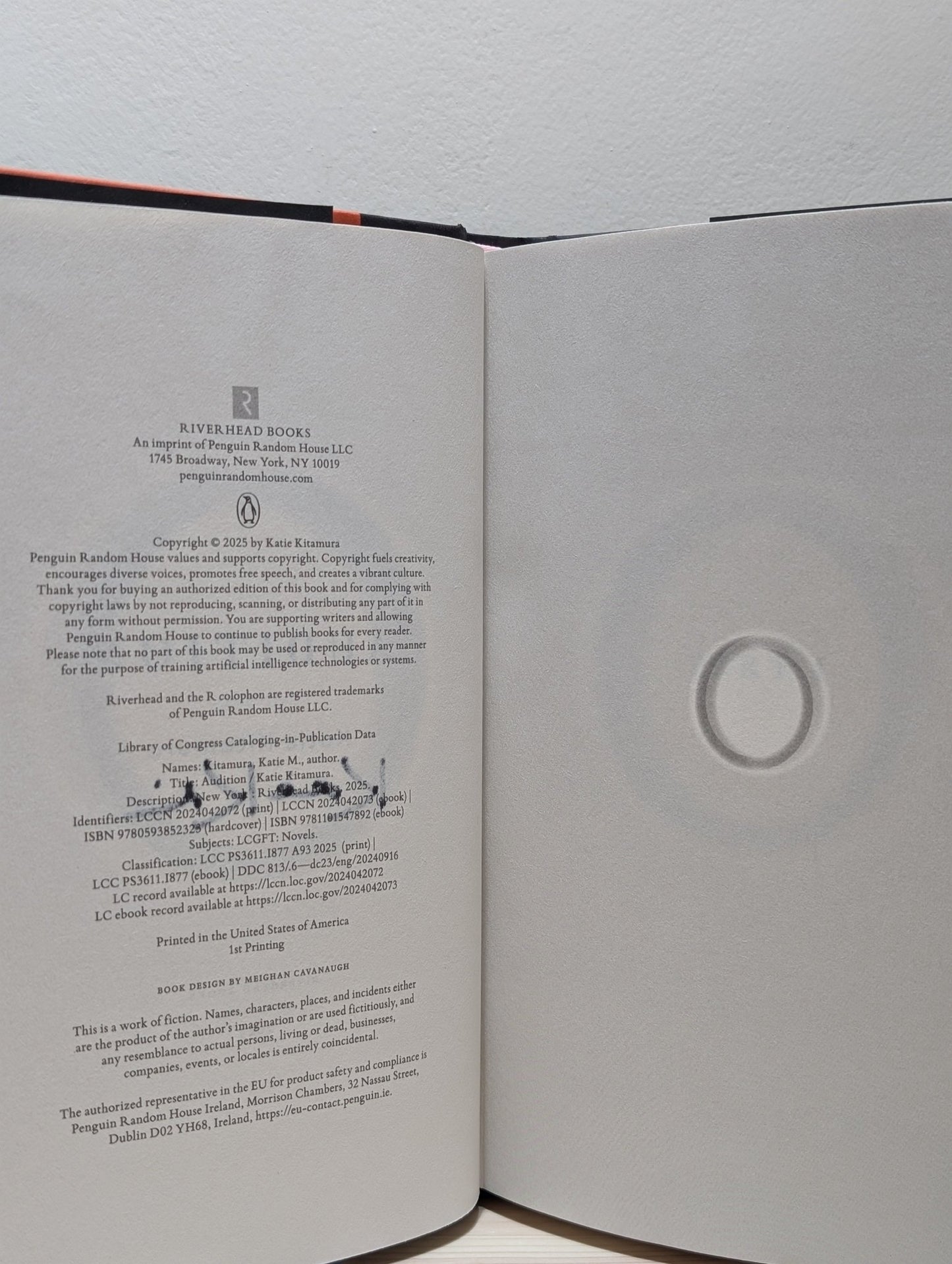 Audition: A Novel by Katie Kitamura (Signed First American Edition) - Fialta Books