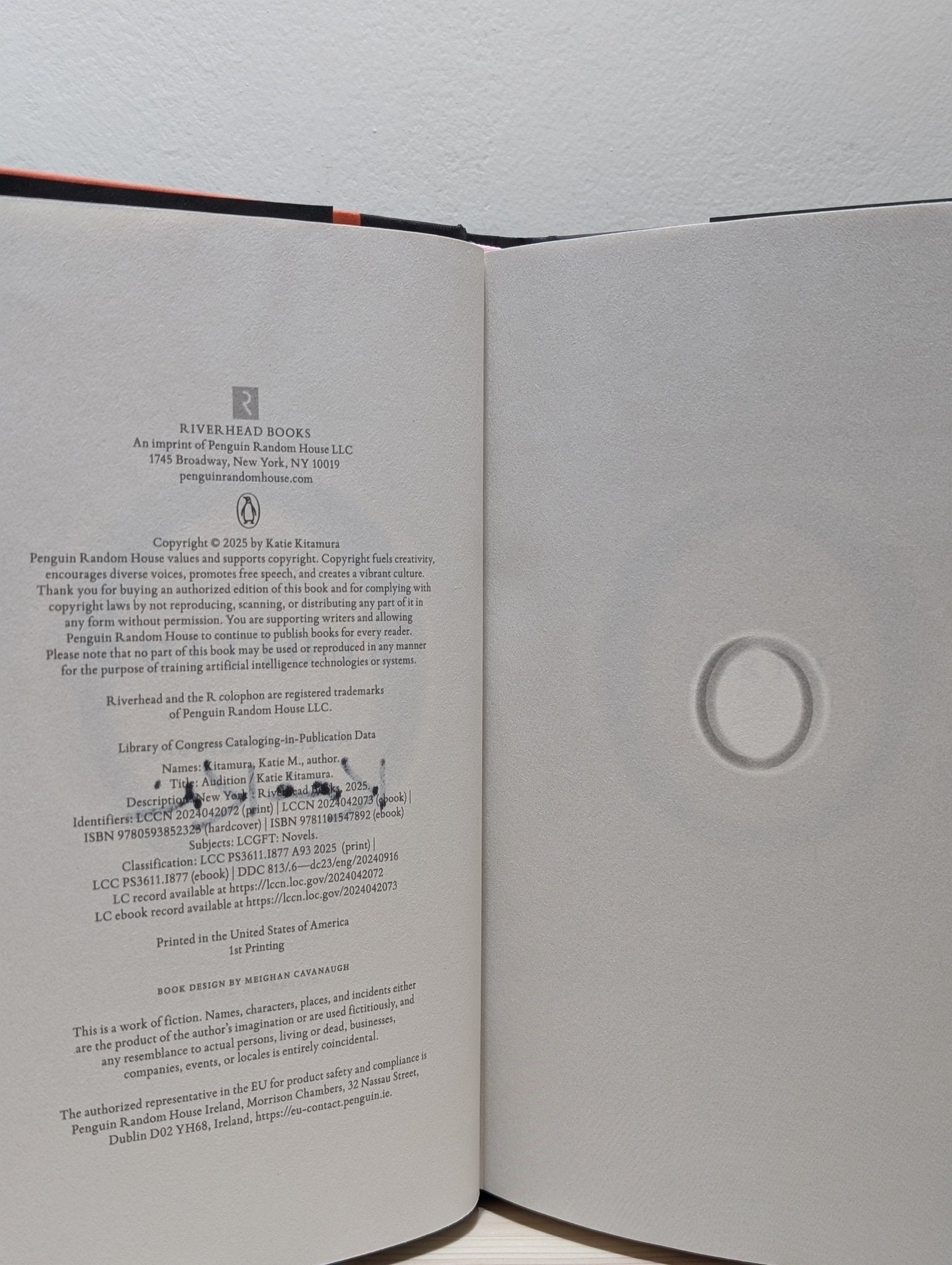 Audition: A Novel by Katie Kitamura (Signed First American Edition) - Fialta Books