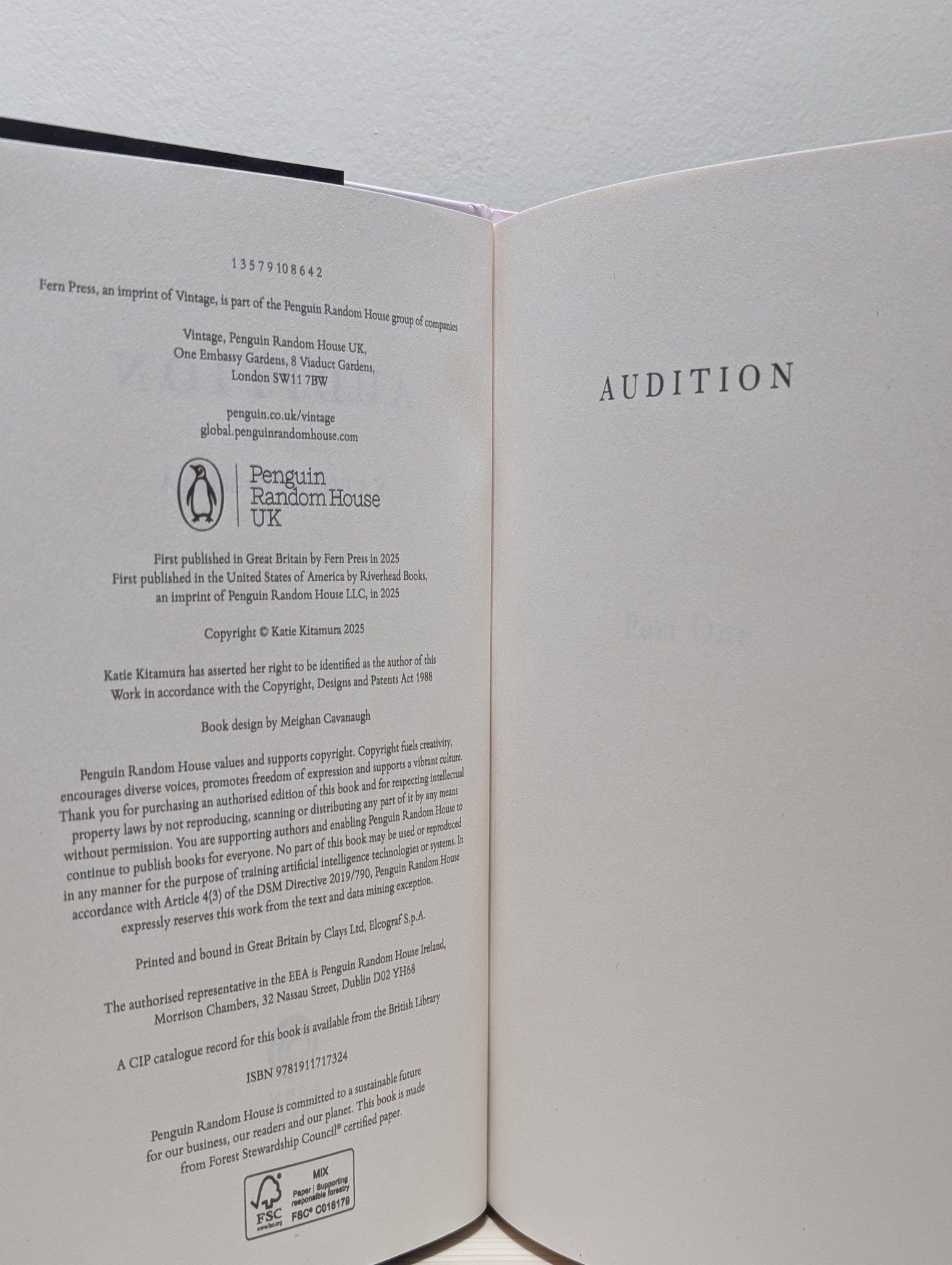 Audition by Katie Kitamura (First Edition) - Fialta Books
