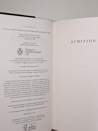 Audition by Katie Kitamura (Signed) - Fialta Books