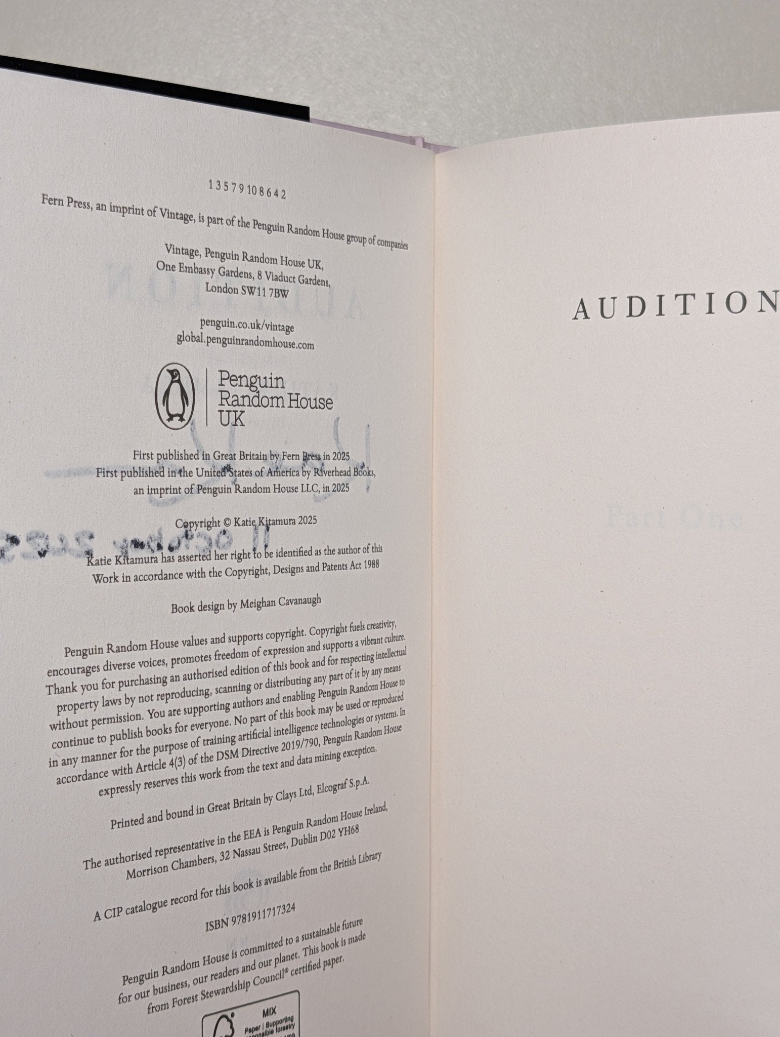 Audition by Katie Kitamura (Signed Dated First Edition) - Fialta Books