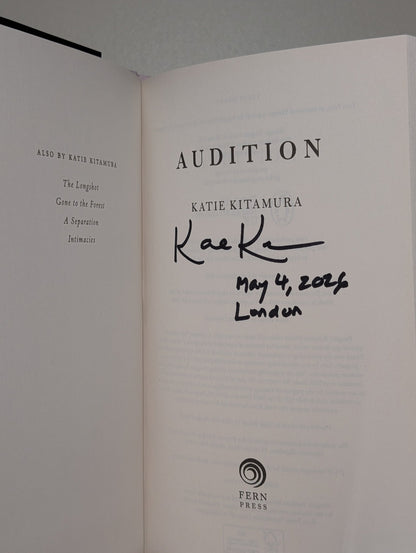 Audition by Katie Kitamura (Signed Dated First Edition) - Fialta Books