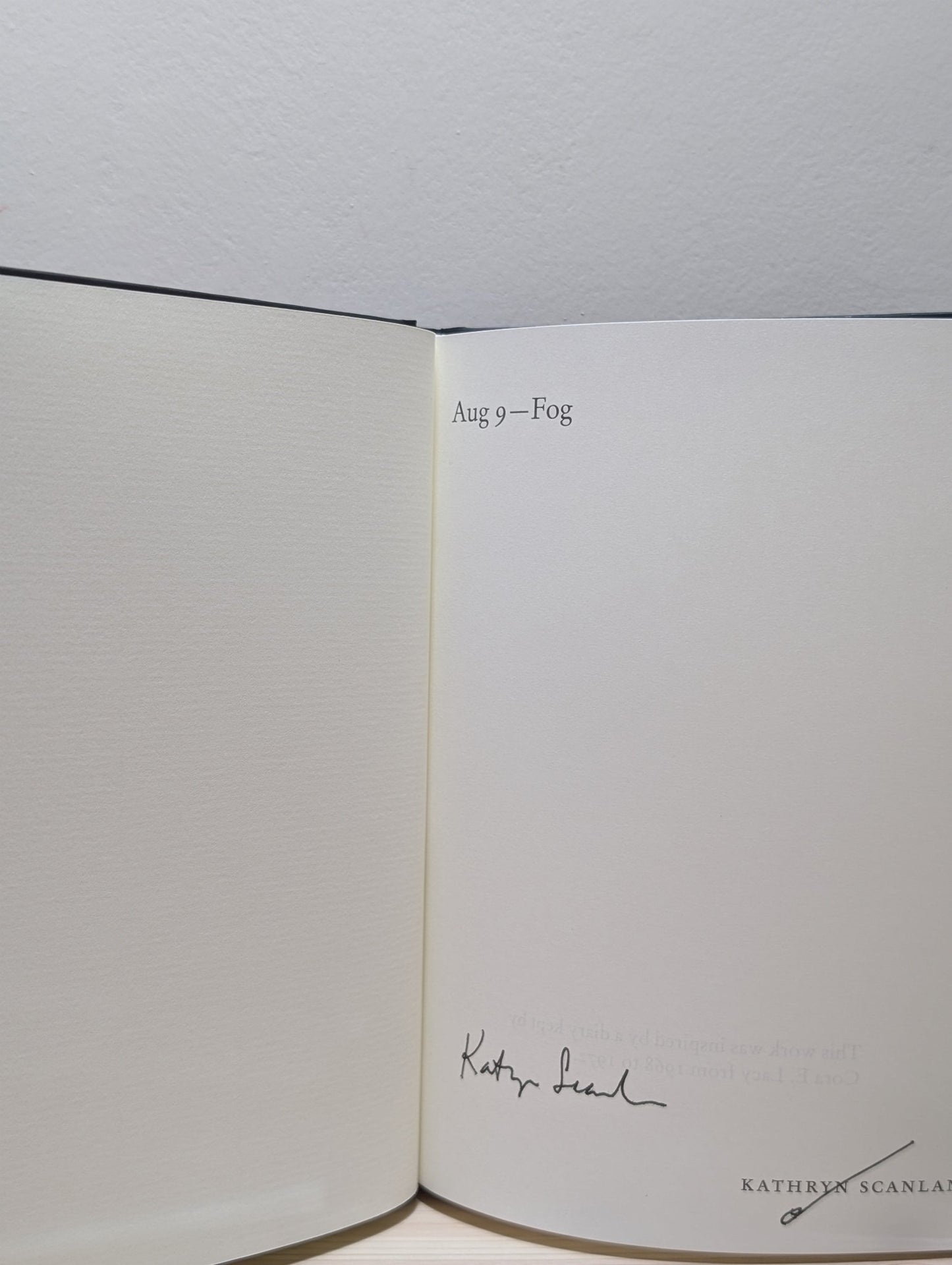 Aug 9 - Fog by Kathryn Scanlan (Signed First Edition) - Fialta Books