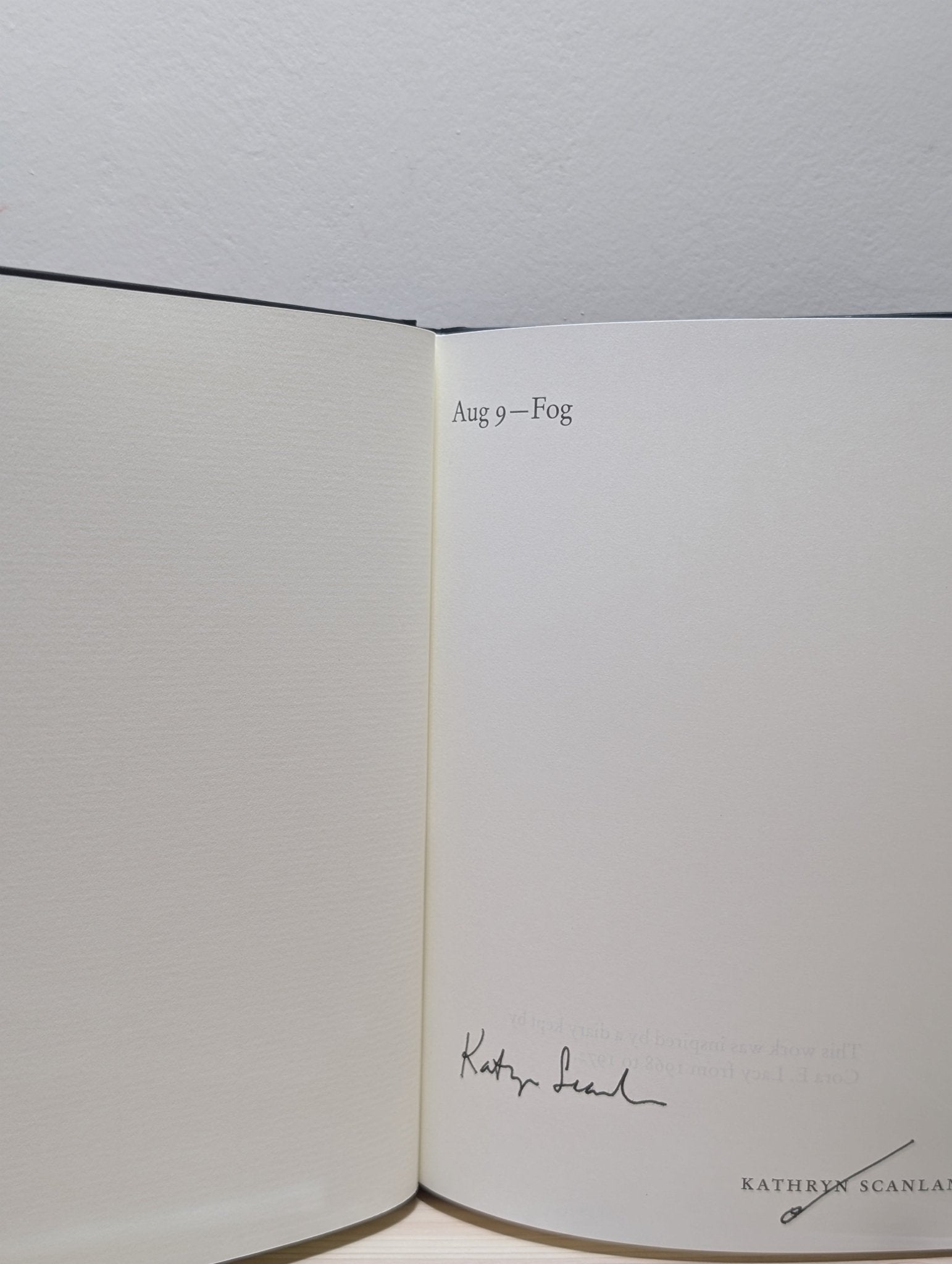 Aug 9 - Fog by Kathryn Scanlan (Signed First Edition) - Fialta Books