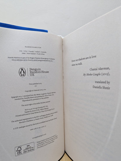 August Blue by Deborah Levy (Signed First Edition) - Fialta Books