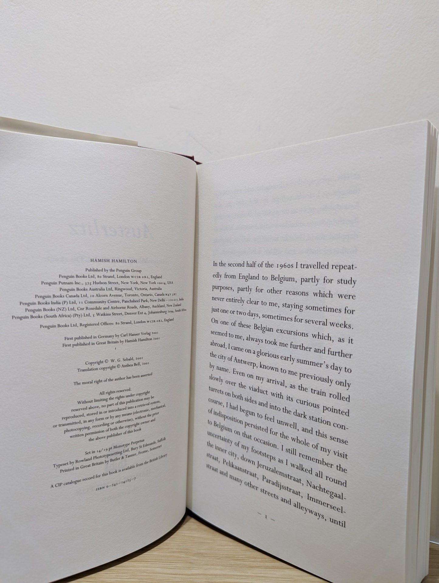 Austerlitz by W. G. Sebald (First Edition) - Fialta Books