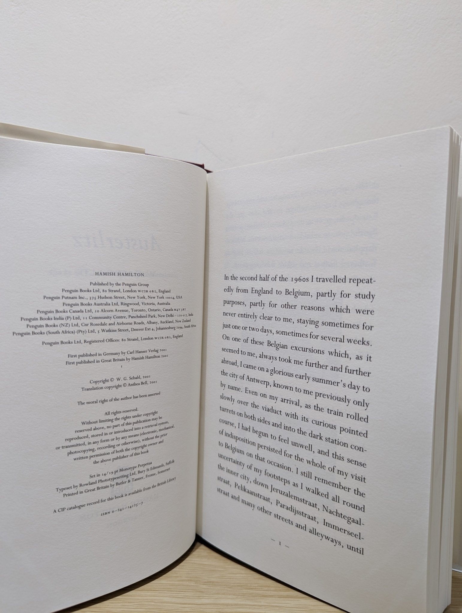 Austerlitz by W. G. Sebald (First Edition) - Fialta Books