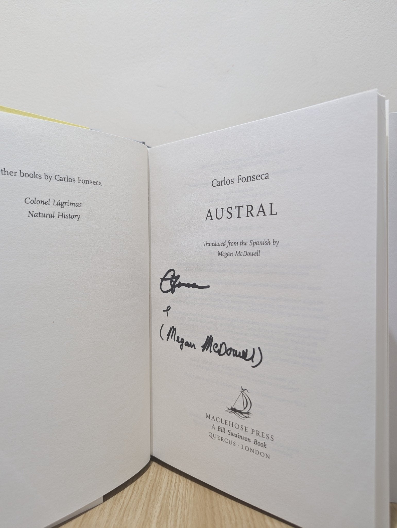 Austral by Carlos Fonseca (Signed First Edition) - Fialta Books