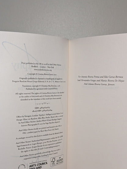 Autobiography of Cotton by Cristina Rivera Garza (Signed First Edition) - Fialta Books