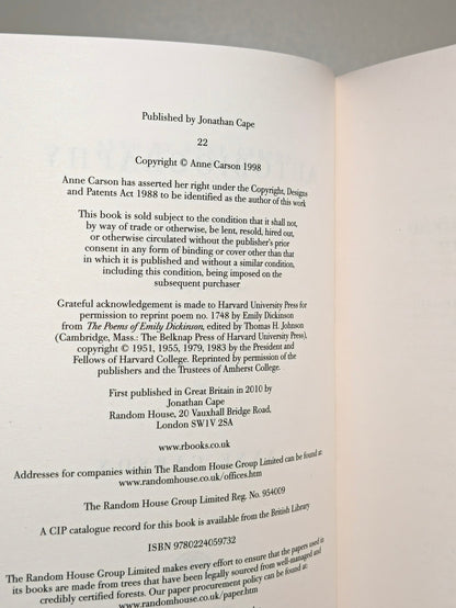 Autobiography of Red: a novel in verse by Anne Carson - Fialta Books