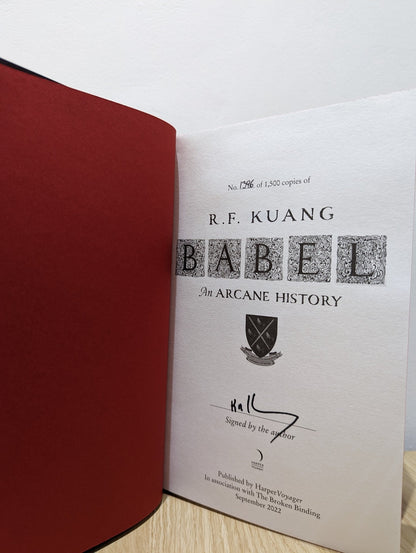 Babel by R.F. Kuang (Signed First Edition with red sprayed edges) - Fialta Books