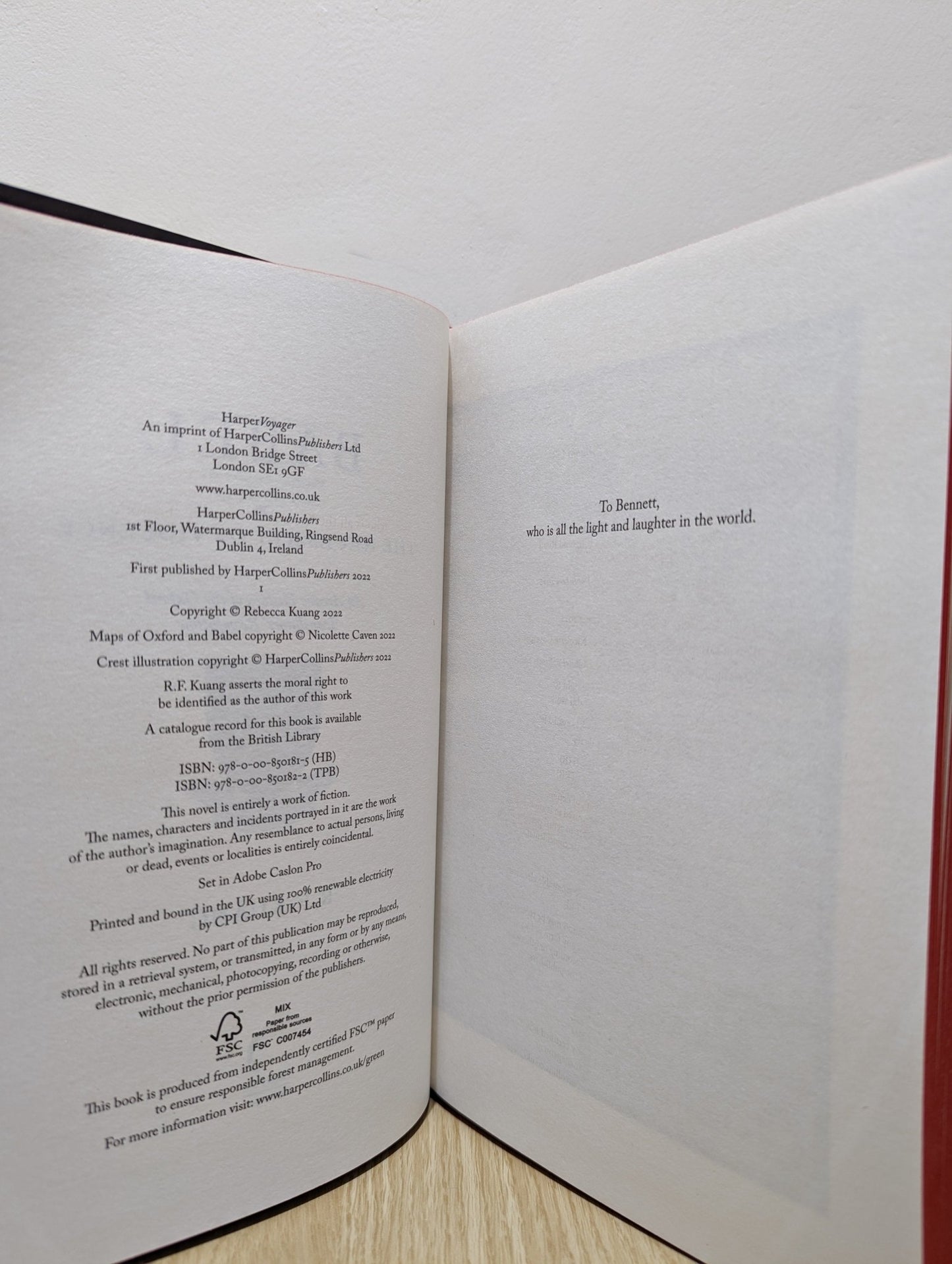 Babel by R.F. Kuang (Signed First Edition with red sprayed edges) - Fialta Books