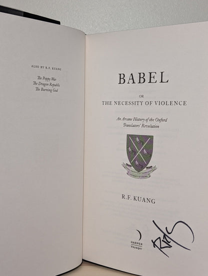 Babel by R.F. Kuang (Signed First Edition with sprayed edges) - Fialta Books