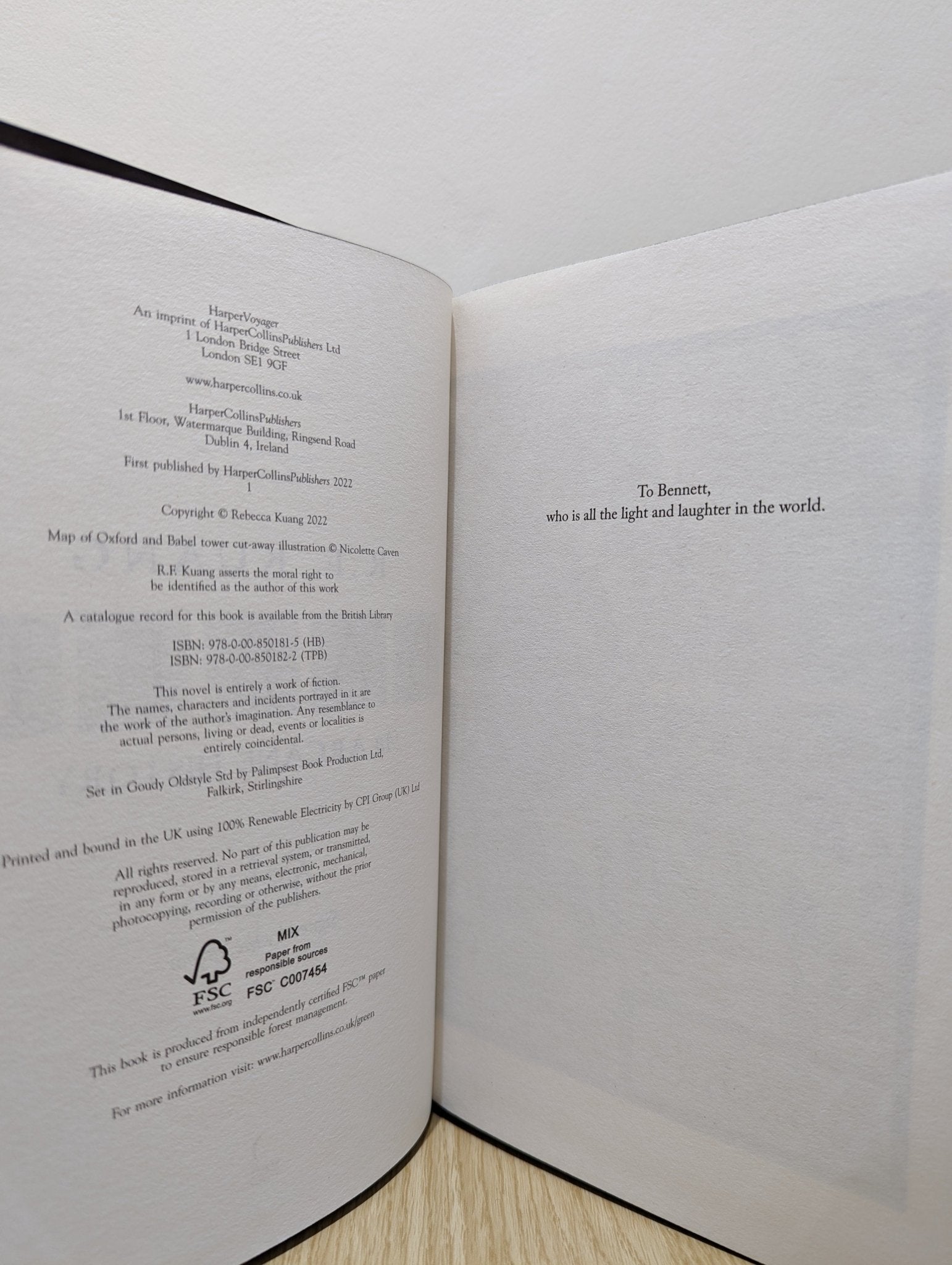 Babel by R.F. Kuang (Signed First Edition with sprayed edges) - Fialta Books