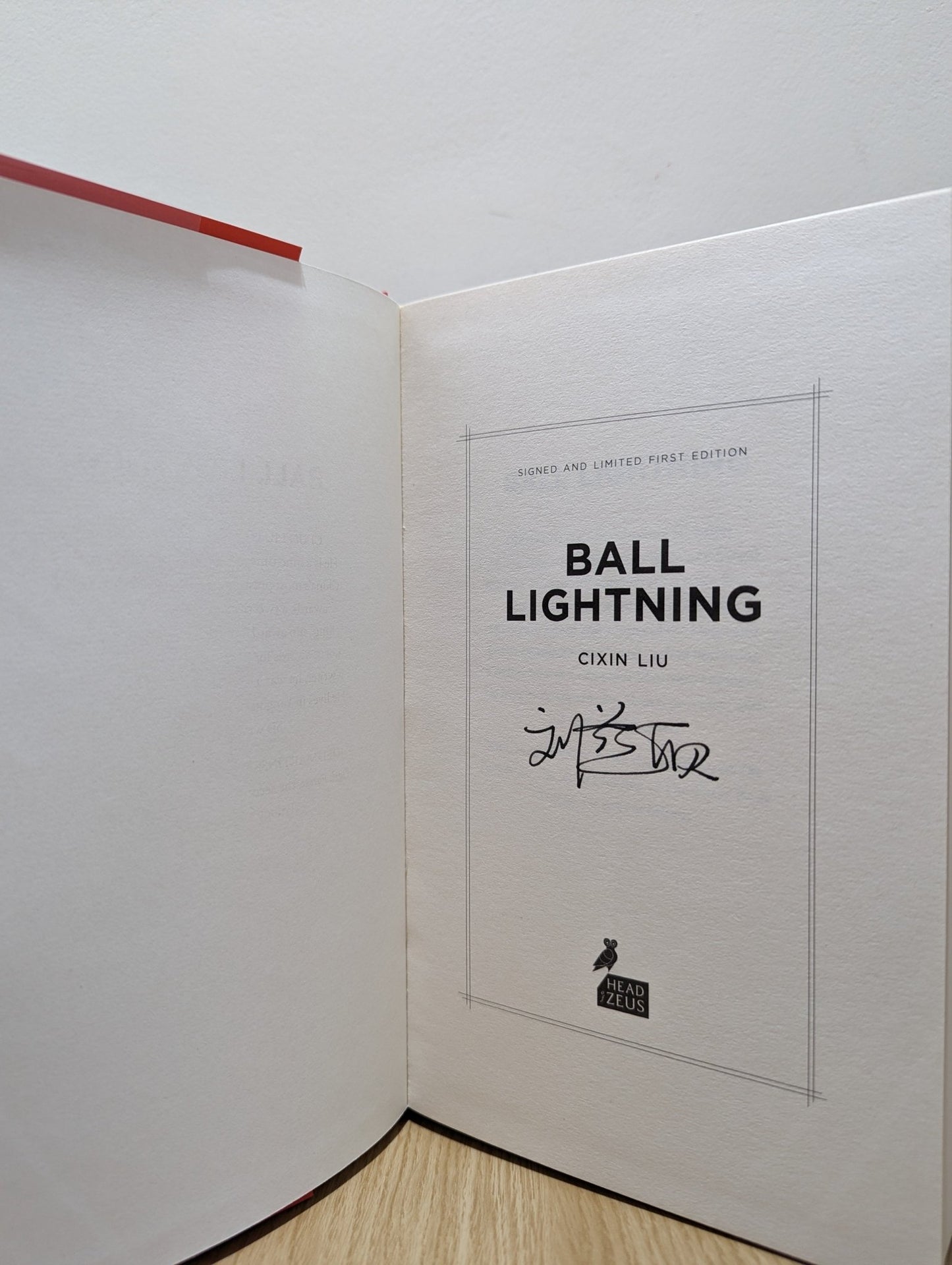Ball Lightning by Cixin Liu (Signed First Edition) - Fialta Books