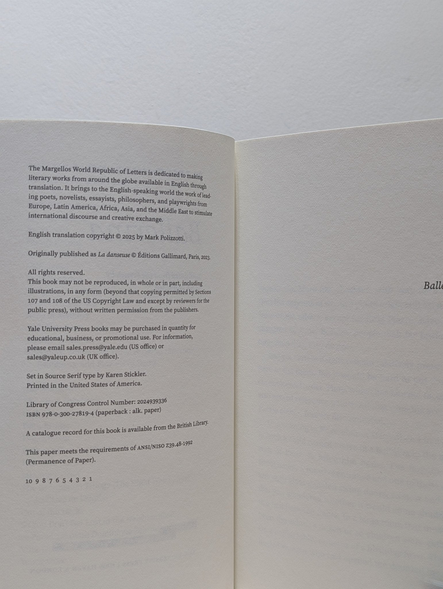 Ballerina by Patrick Modiano (First Edition) - Fialta Books