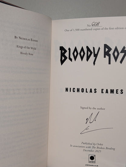 Band Series: Kings of the Wyld; Bloody Rose by Nicholas Eames (Signed Special Edition with sprayed edges) - Fialta Books