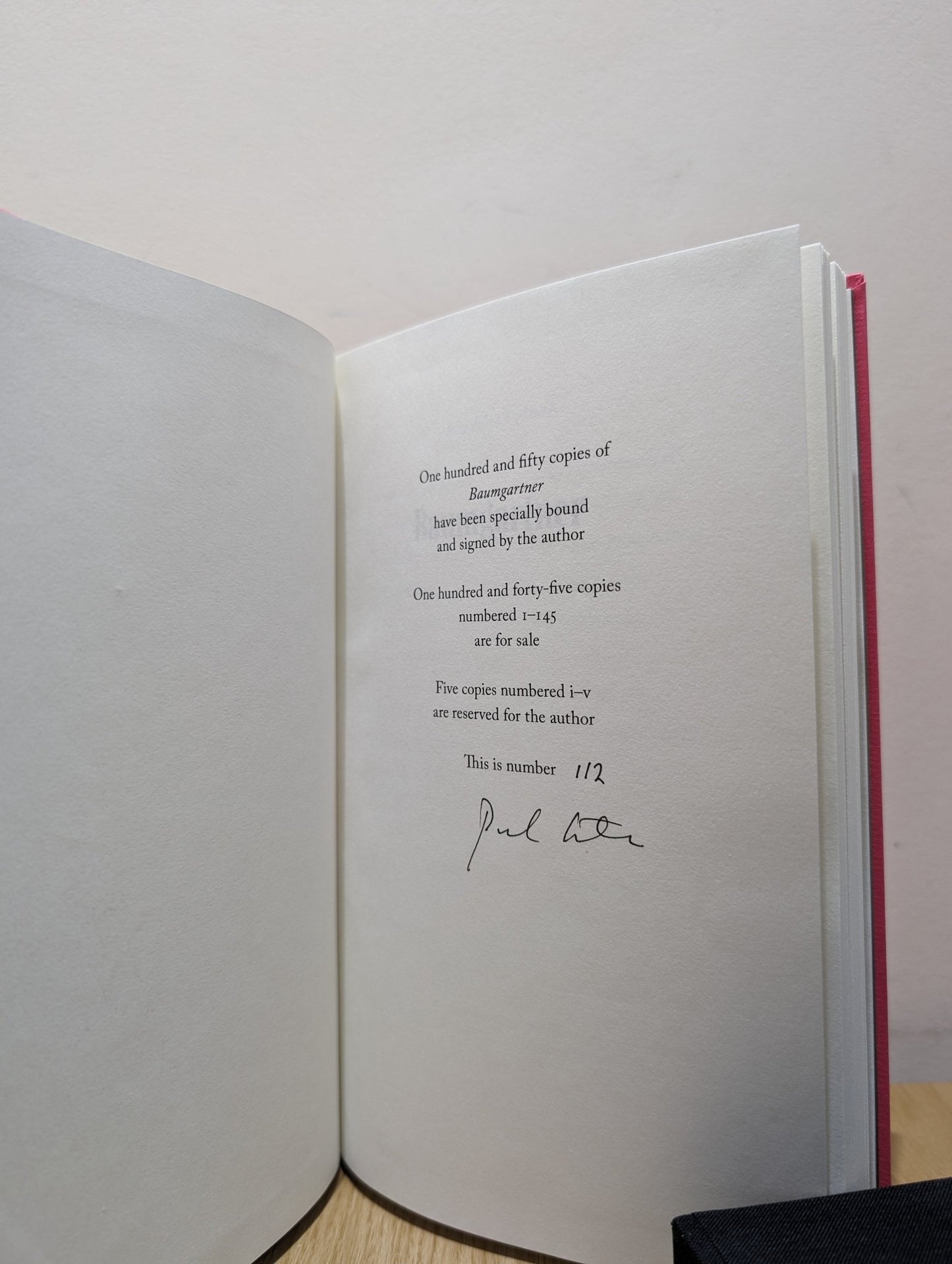 Baumgartner by Paul Auster (Signed Deluxe Edition) - Fialta Books