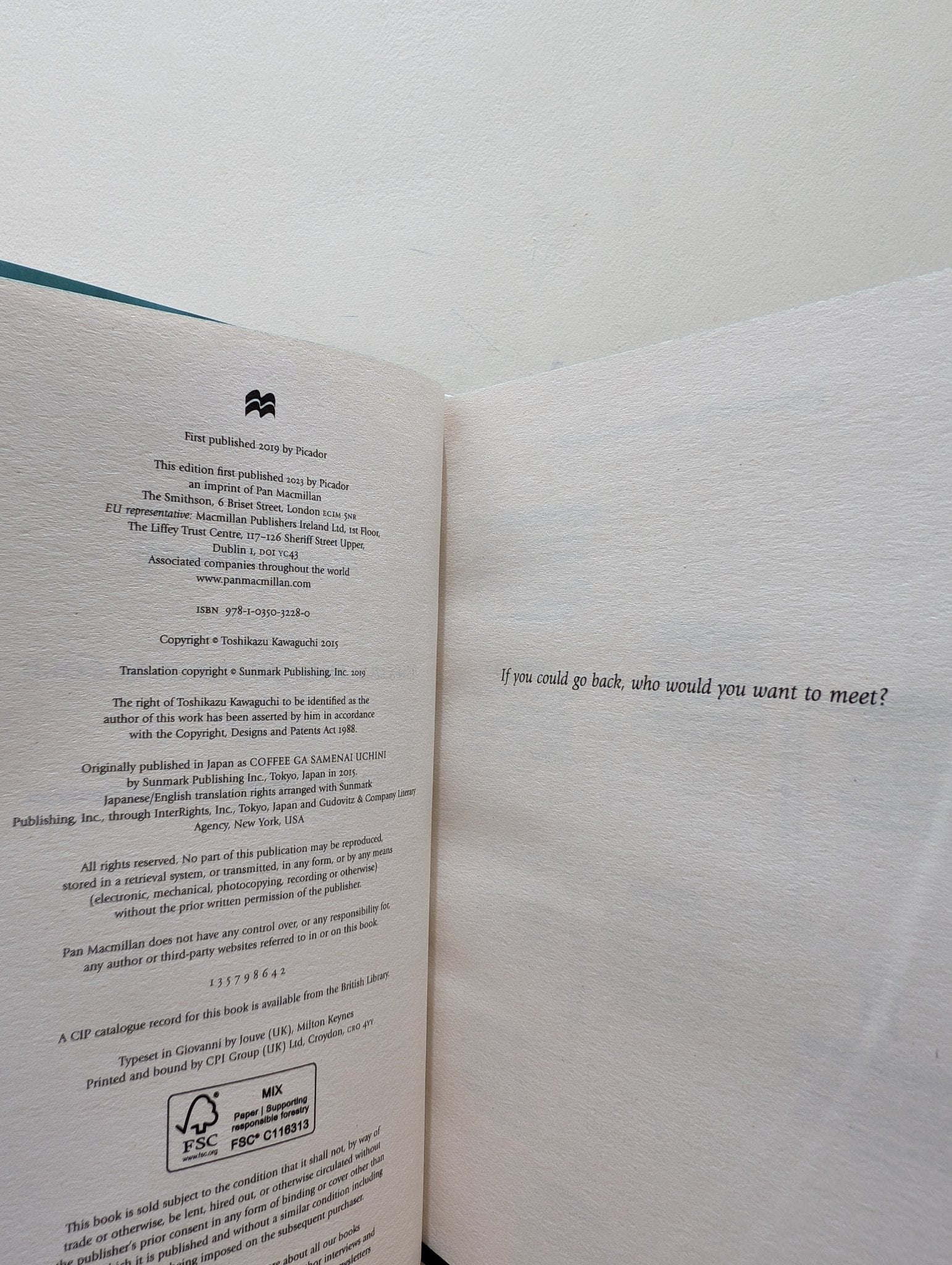 Before the Coffee Gets Cold by Toshikazu Kawaguchi (Signed Special Edition with sprayed edges) - Fialta Books