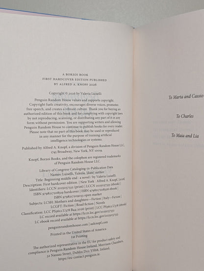 Beginning Middle End: A Novel by Valeria Luiselli (Signed First Edition) - Fialta Books