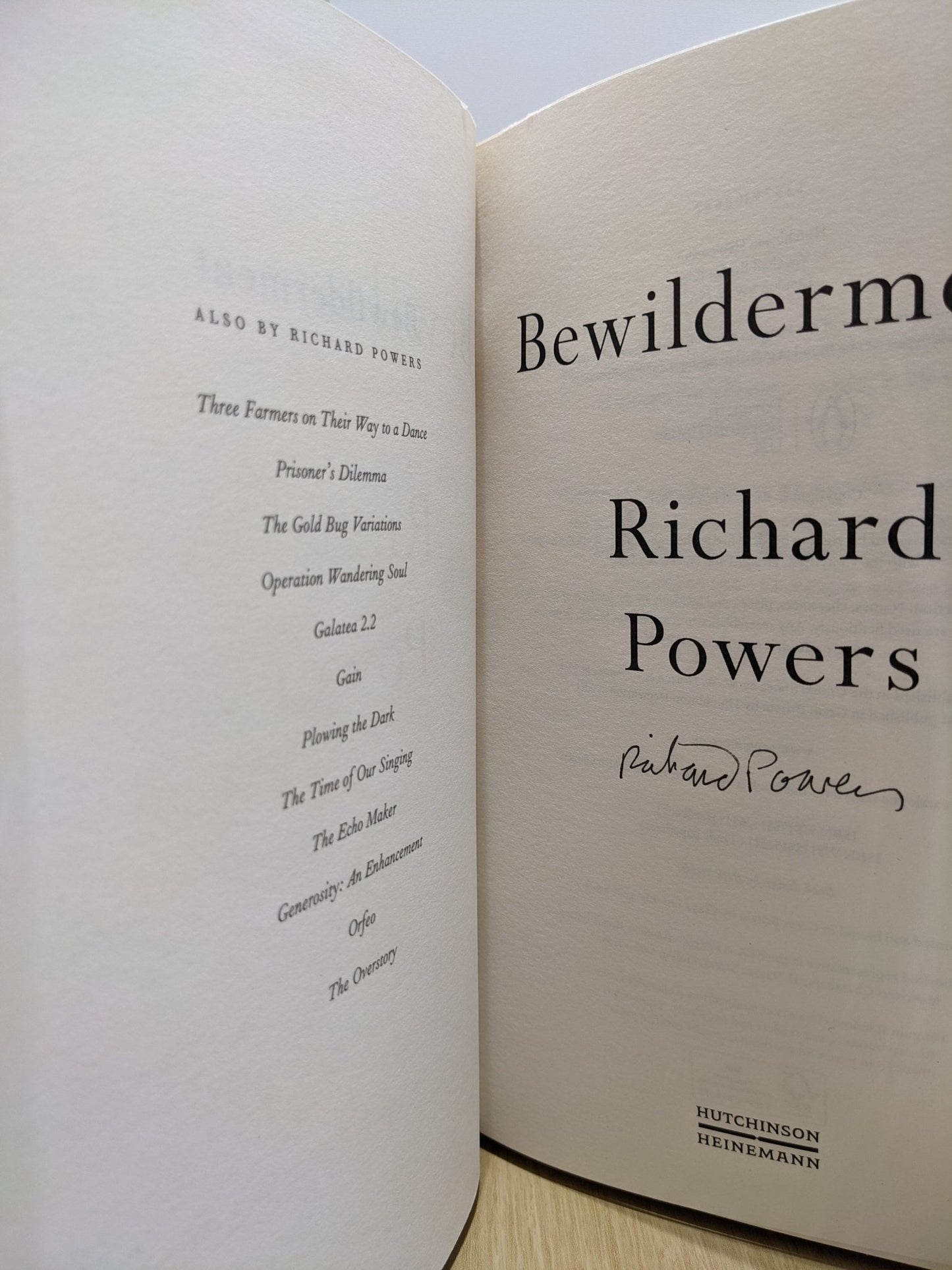 Bewilderment by Richard Powers (Signed First Edition) - Fialta Books