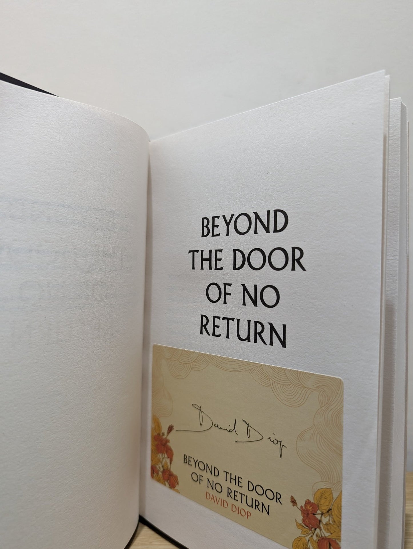 Beyond The Door of No Return by David Diop (Signed First Edition) - Fialta Books