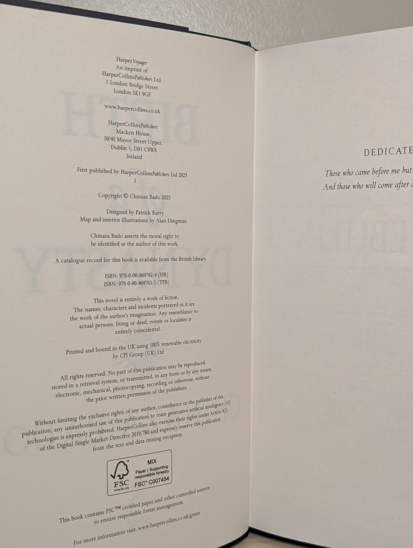 Birth of a Dynasty by Chinaza Bado (Signed First Edition with sprayed edges) - Fialta Books
